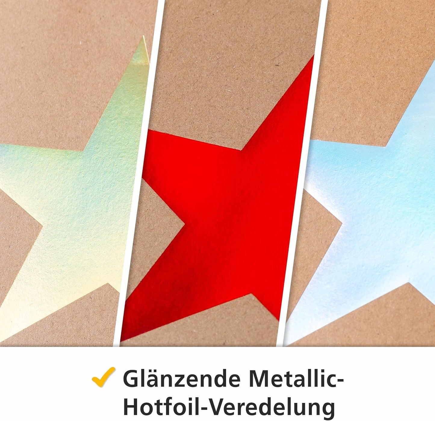24er-Pack Geschenktaschen mit Metallic-Sternmotiv, Geschenktasche 23 x 18 x 10 cm Single Star