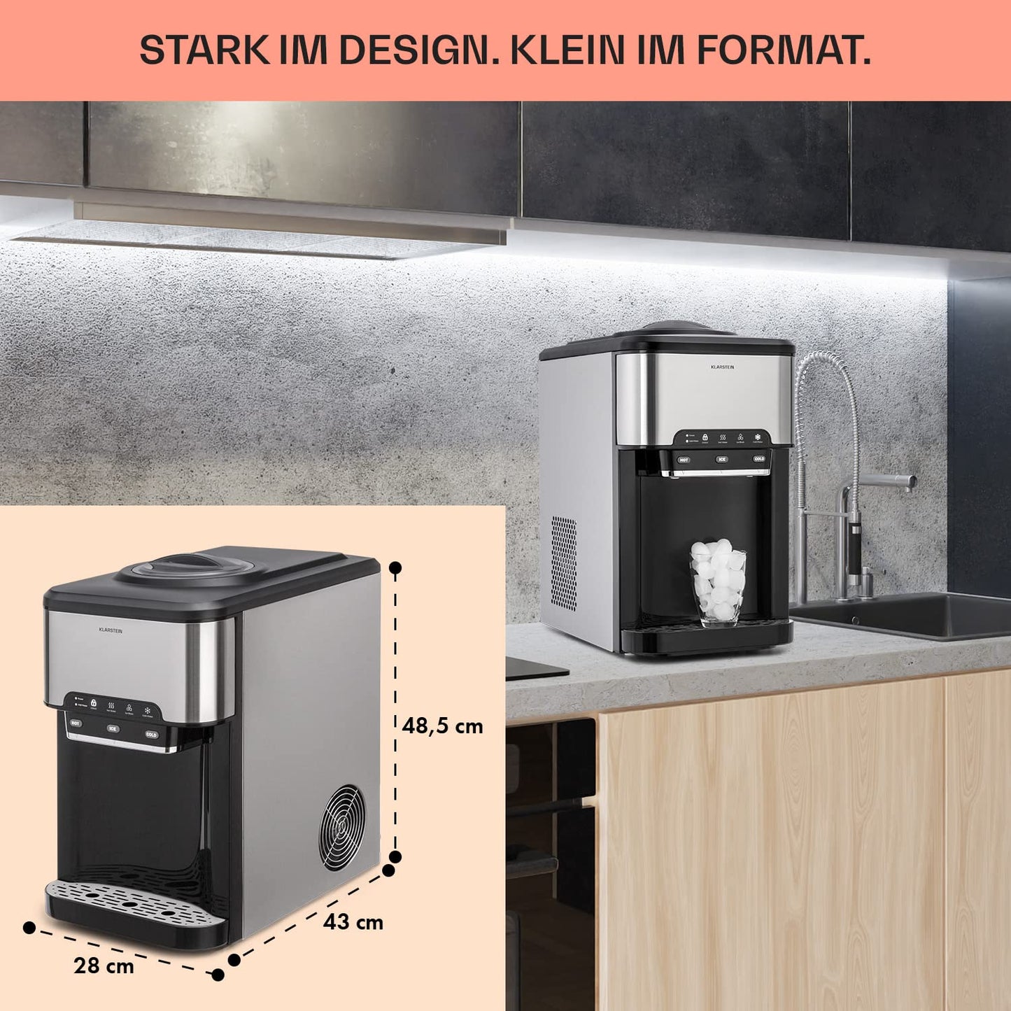 Eiswürfelmaschine, Edelstahl