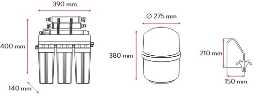 7-Stufen Umkehrosmose Wasserfilter mit Ionisator