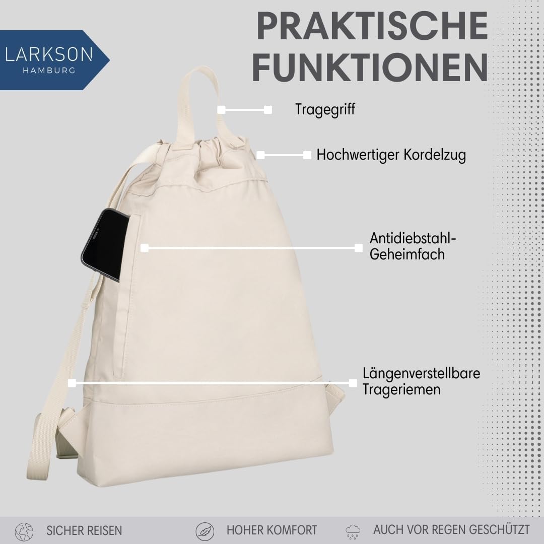 Turnbeutel No 7 mit Aussentasche, Sand