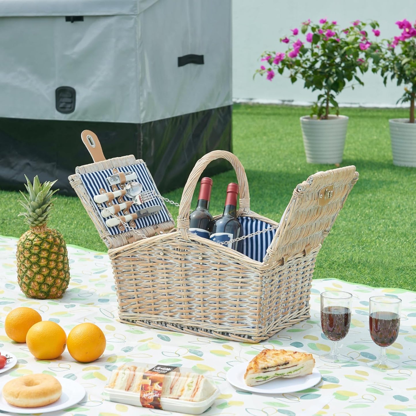 Lumparland Picknickkorb-Set für 2 Personen, 40 x 28 x 37 cm