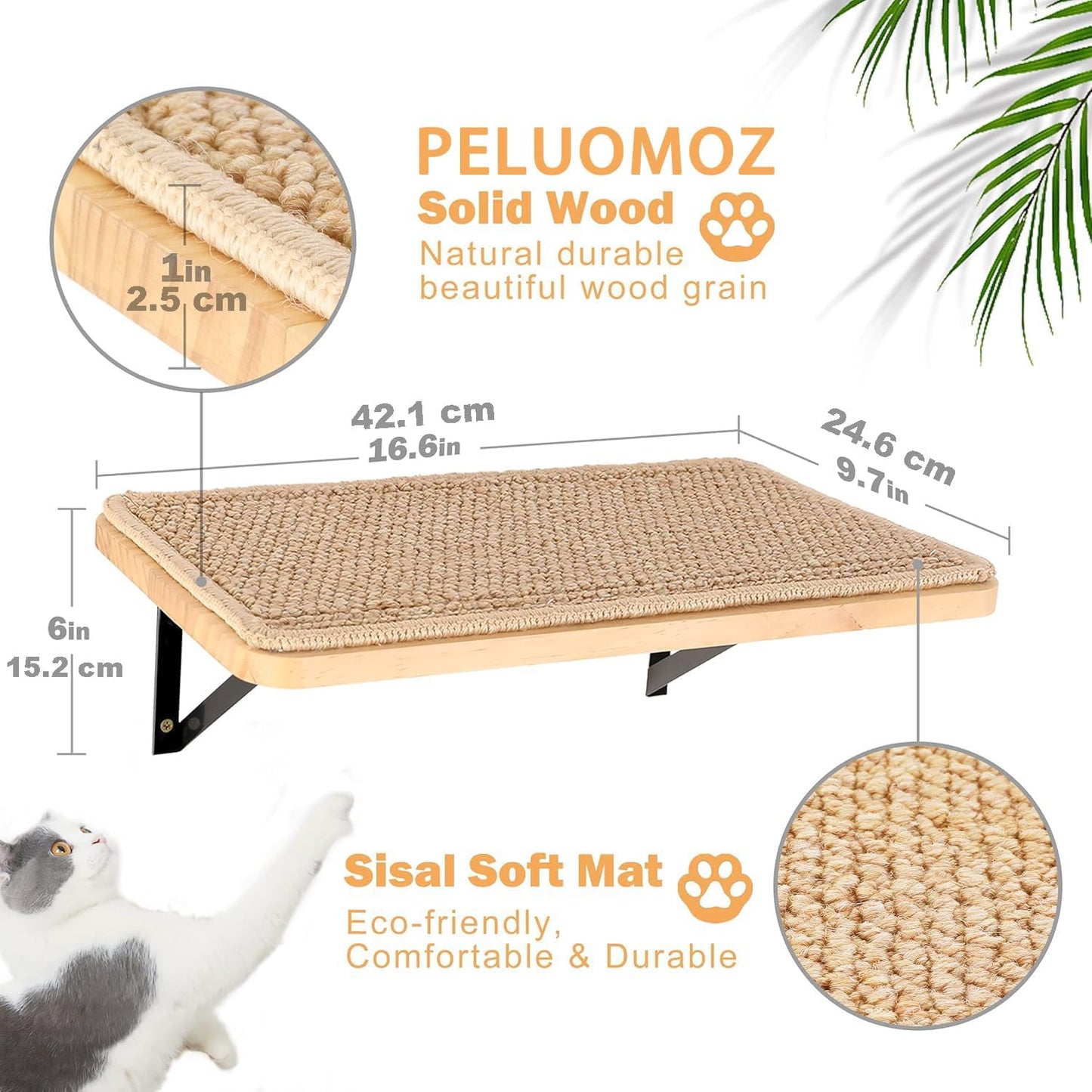 Katzen-Wandregal mit Kratzmatte, 1PC Katze Wandregal