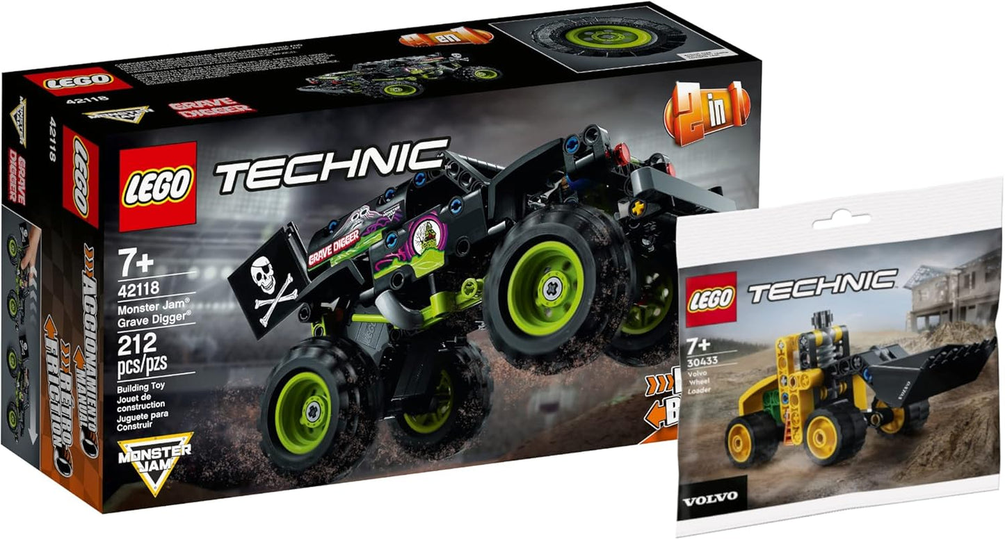 LEGO Technic Set: Monster Jam Grave Digger (42118) & Volvo Radlader (30433)