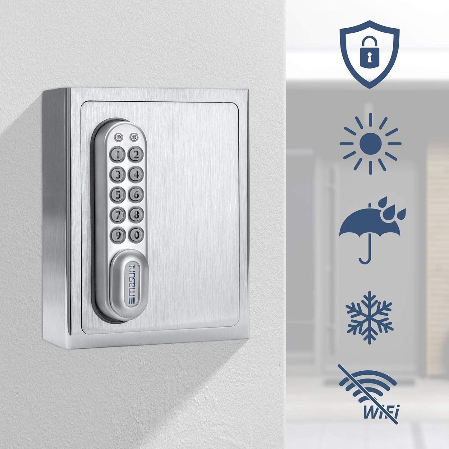 Elektronischer Schlüsselsafe 1120 E mit Online-Codevergabe, V2A Edelstahl