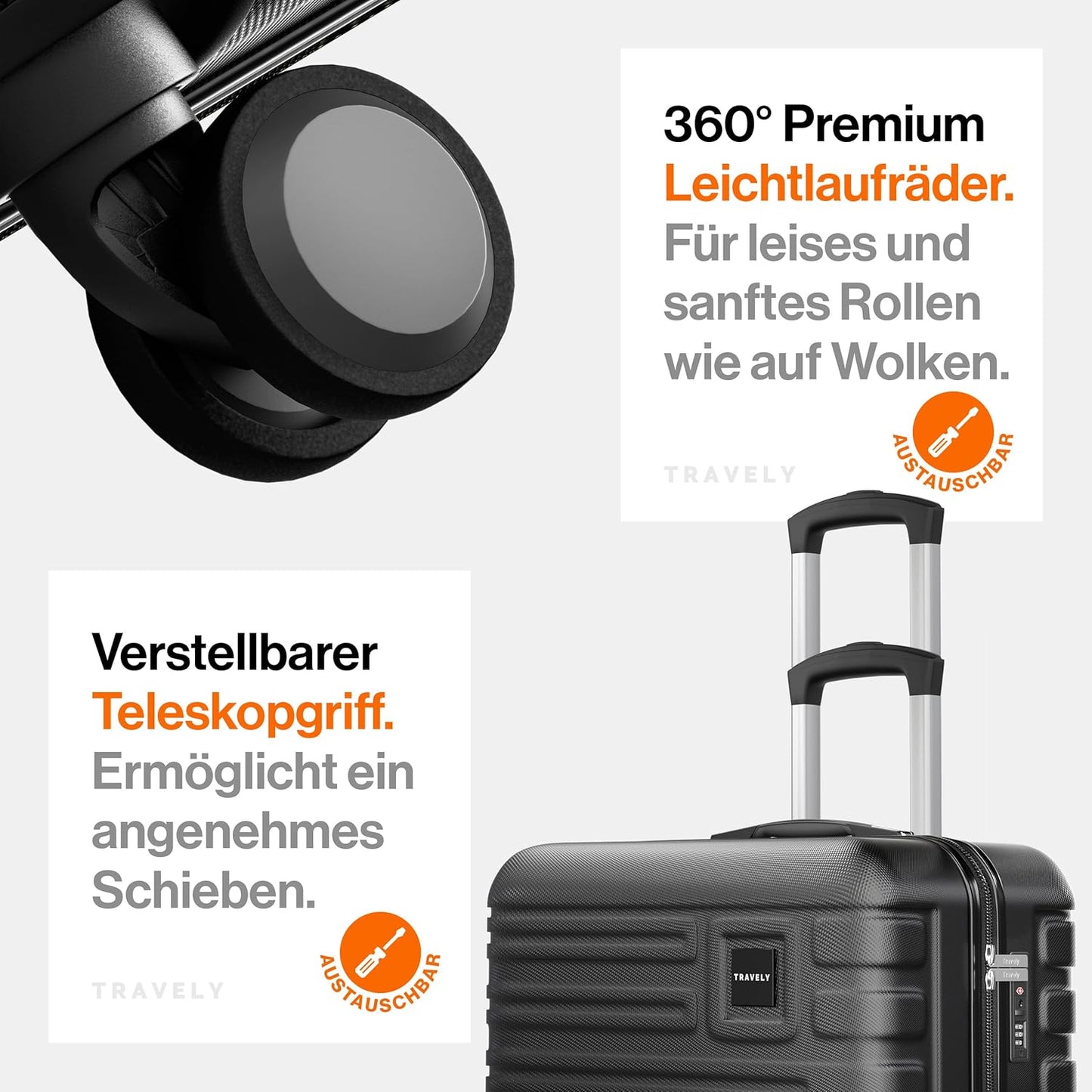 Grosser Hartschalenkoffer mit Rollen & TSA-Schloss 67cm
