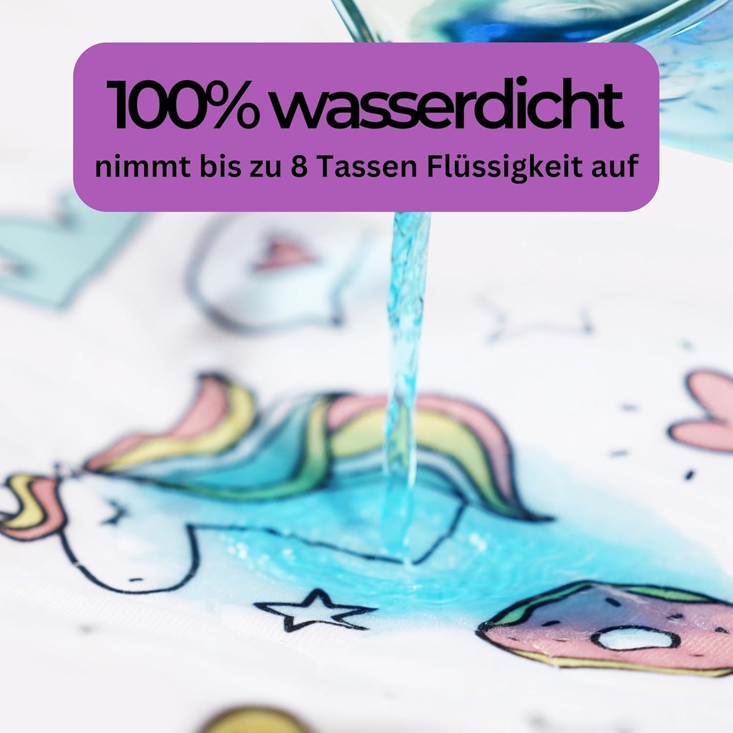 Wasserdichte Bettunterlage für Kinder, Einhorn - Gross (Bis 140 Cm Breite) 1er-Pack