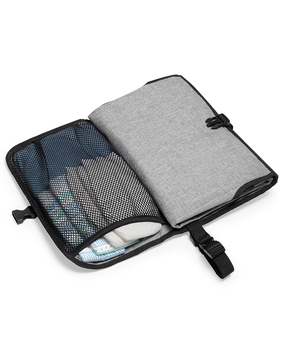 Pronto Mini Wickeltasche mit Wickelunterlage, grau Einfarbige