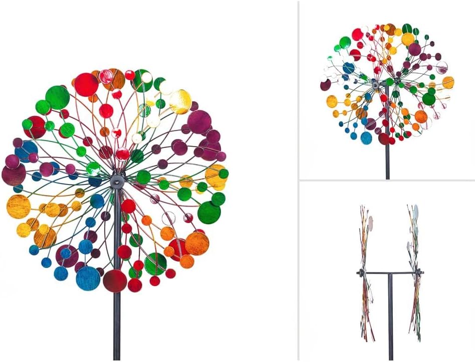 Kaleidoscope Duett Windspiel mit 3D-Rotoren, Multi-colored Kaleidoscope Duett
