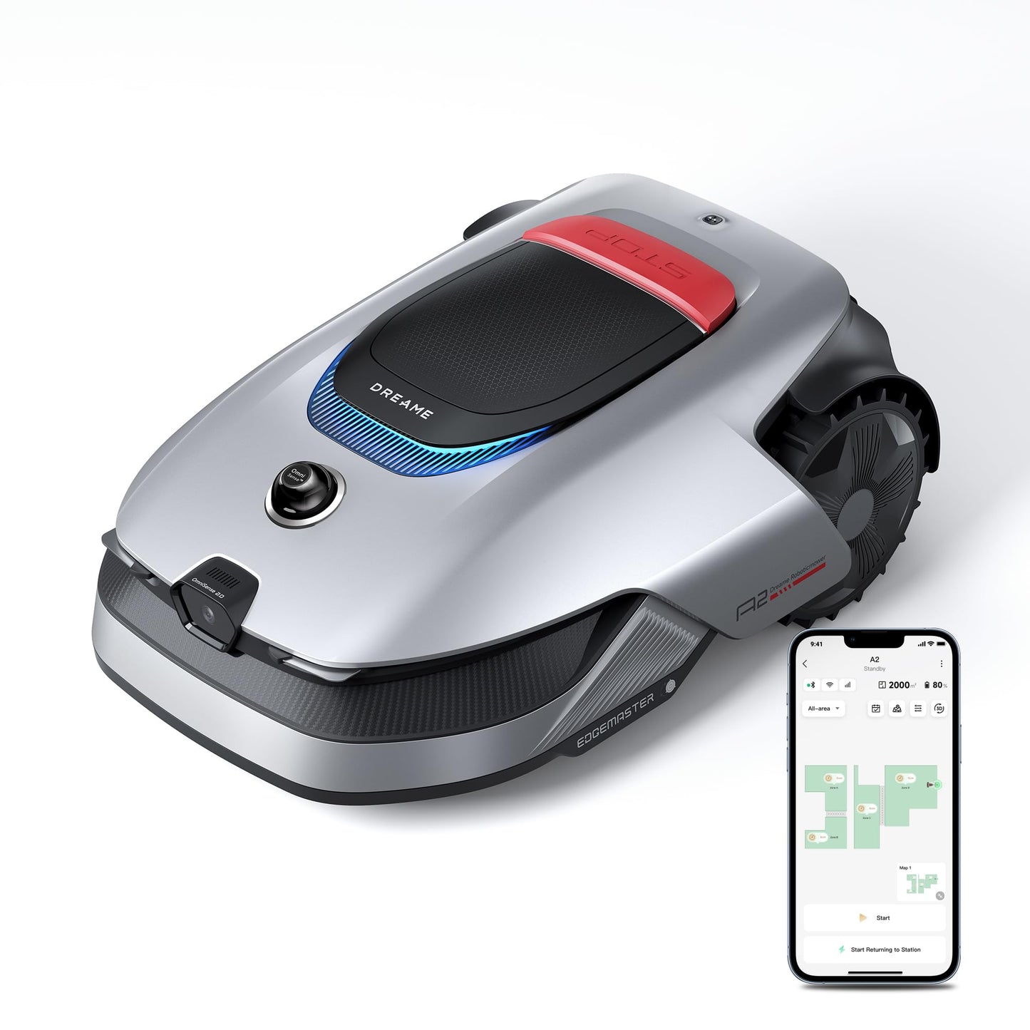 Mähroboter A2 1200 mit 3D-LiDAR & KI-Vision, 56.5 cm x 27 cm x 43.9 cm A2 1200