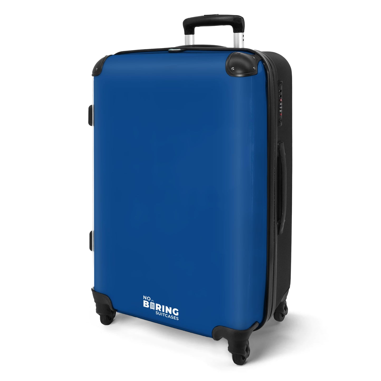 Hartschalen-Trolley mit 4 Rollen (mittelgross), Unifarben - Blau Mittelgross
