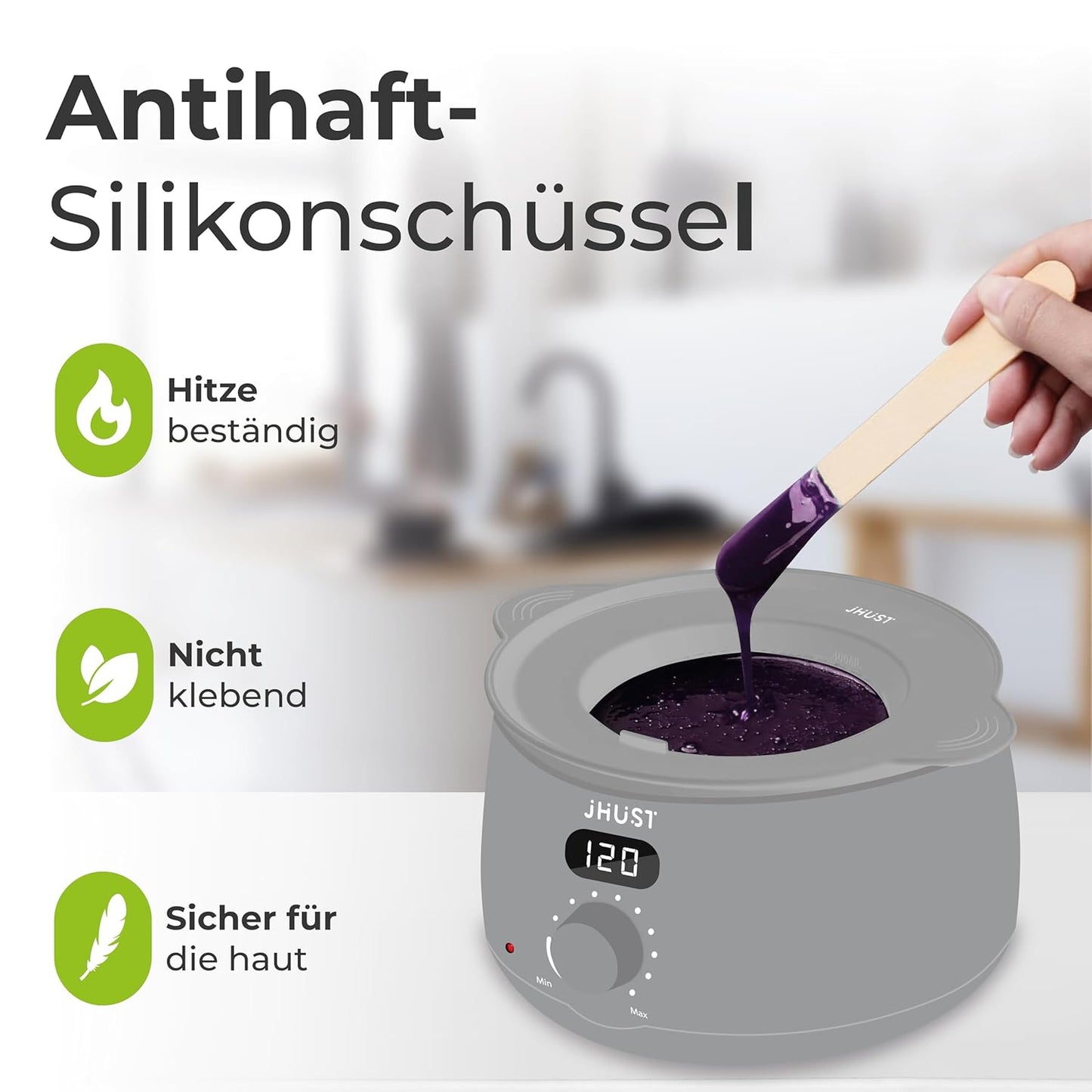 Wachswärmer mit Zubehör-Set, grau