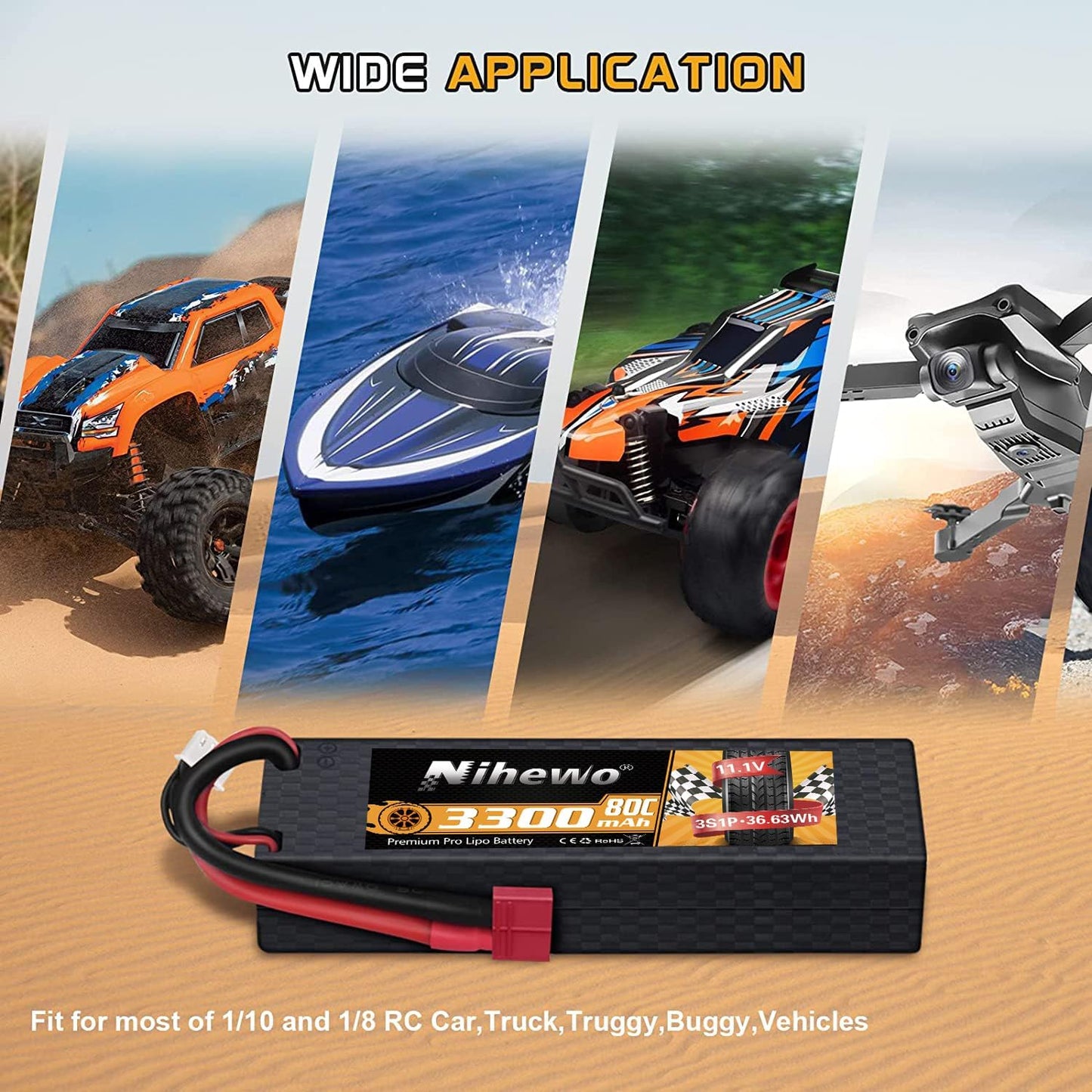 3S LiPo Akku-Set für RC Modelle, 2x 11.1v 3300mah