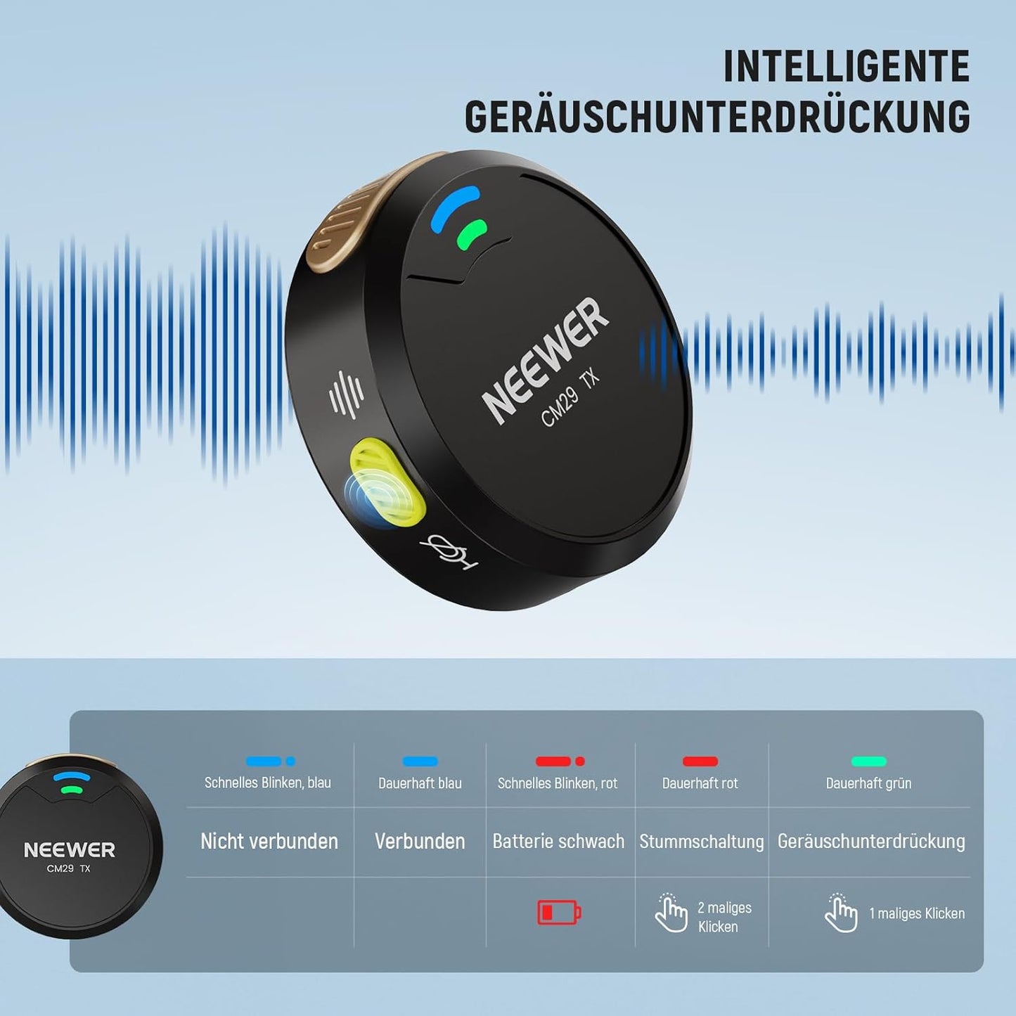 CM29 Mini Drahtloses Mikrofon mit Rauschunterdrückung, CM29