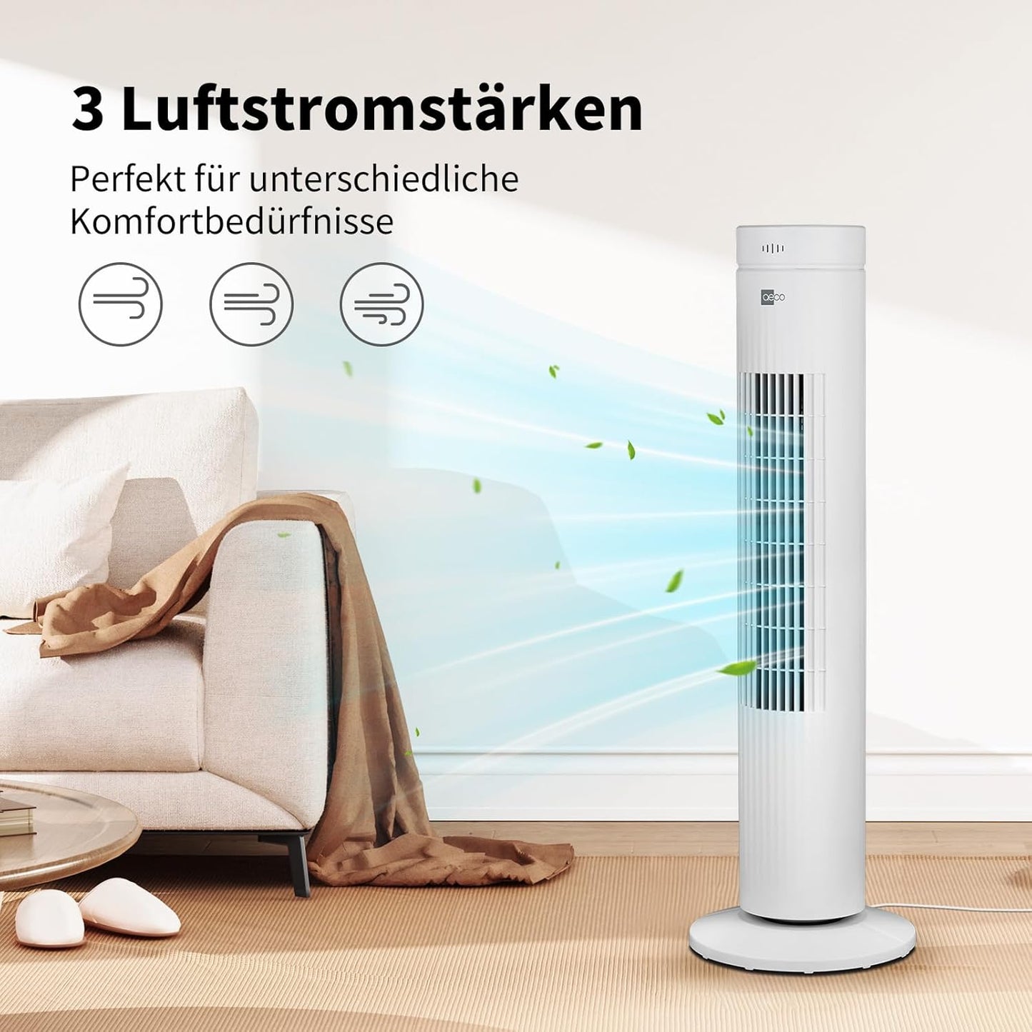 AirX SPIN Turmventilator mit Fernbedienung, Turmventilator