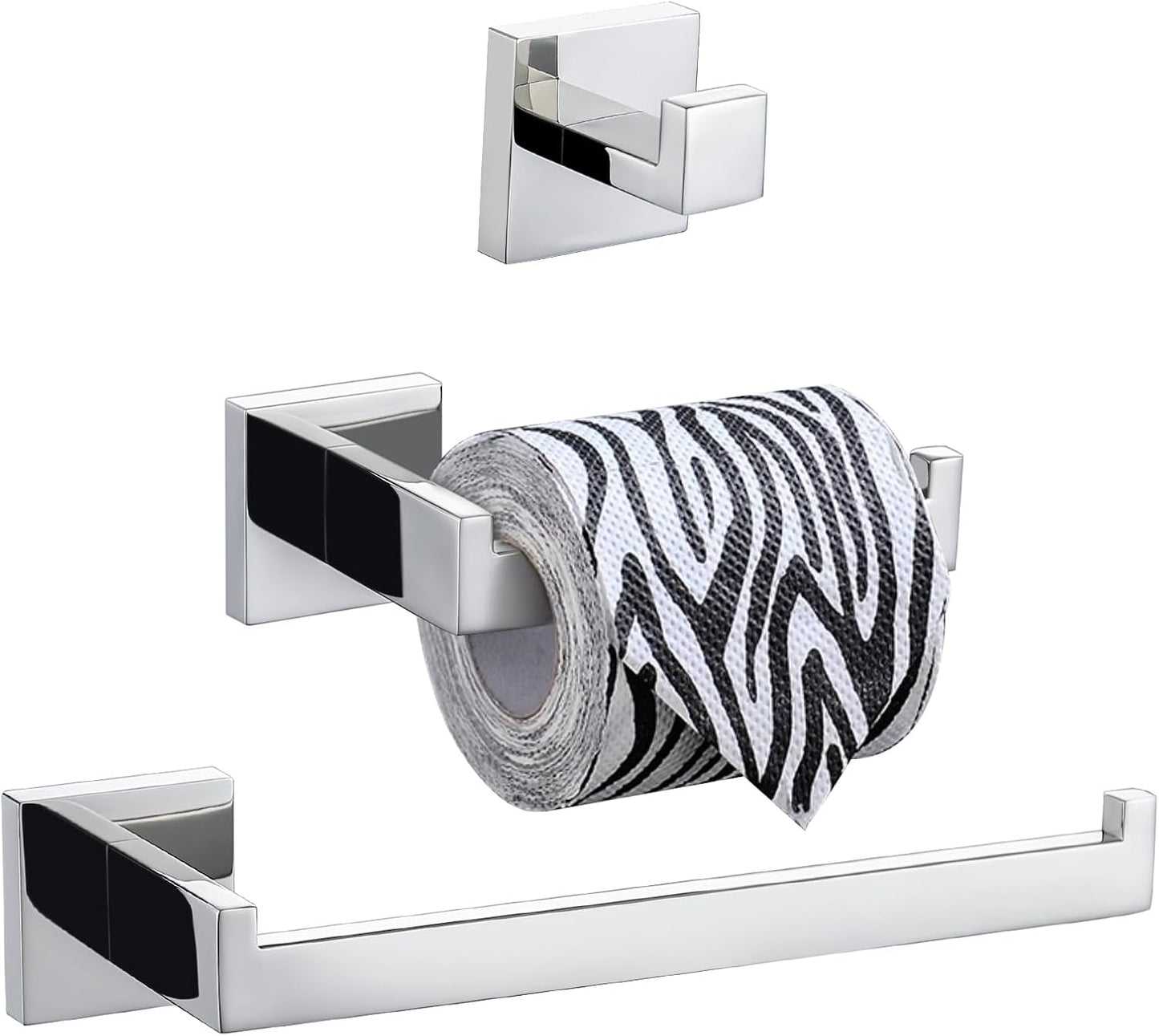 3-teiliges Handtuch- und Toilettenpapierhalter-Set, Q7010P, 3-piece Set A