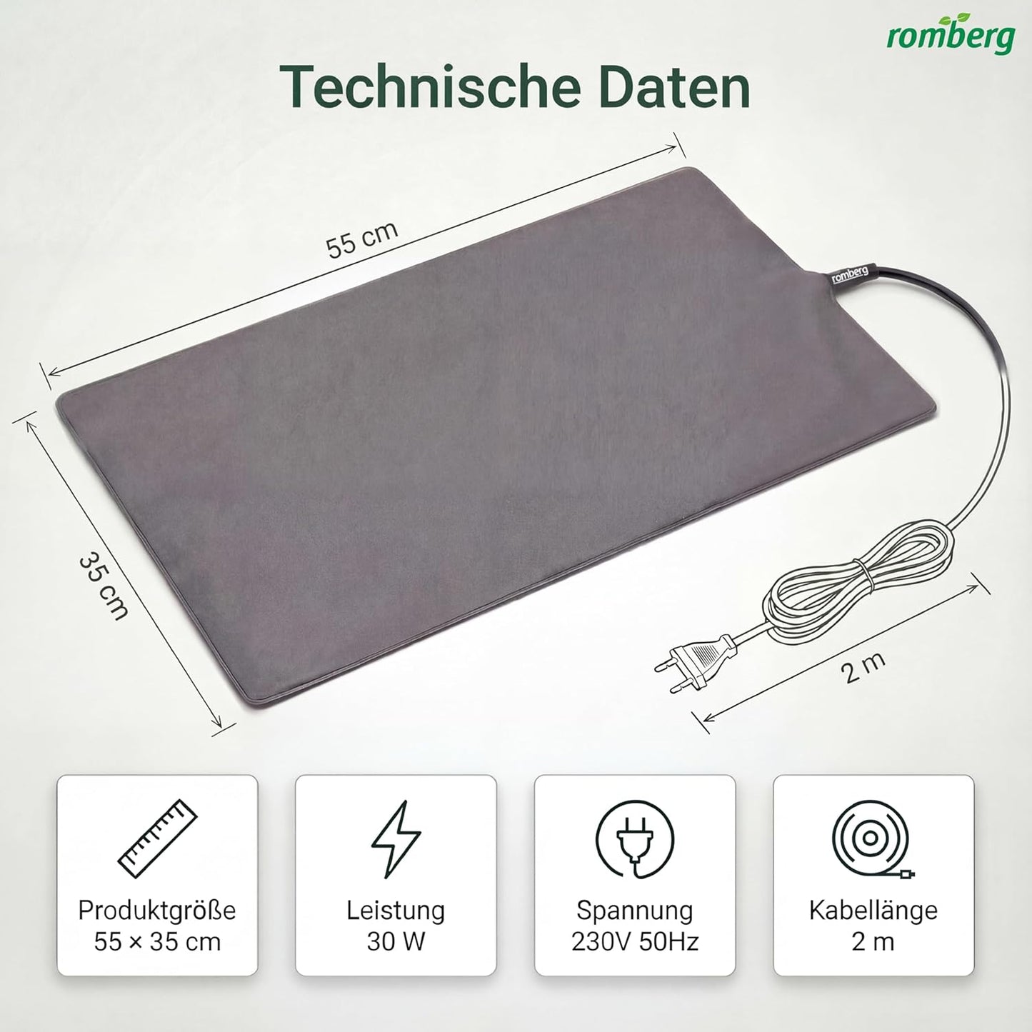 Heizmatte XXL 55 x 35 cm, 30 Watt, Heizmatte XXL – 55 × 35 cm | 30W
