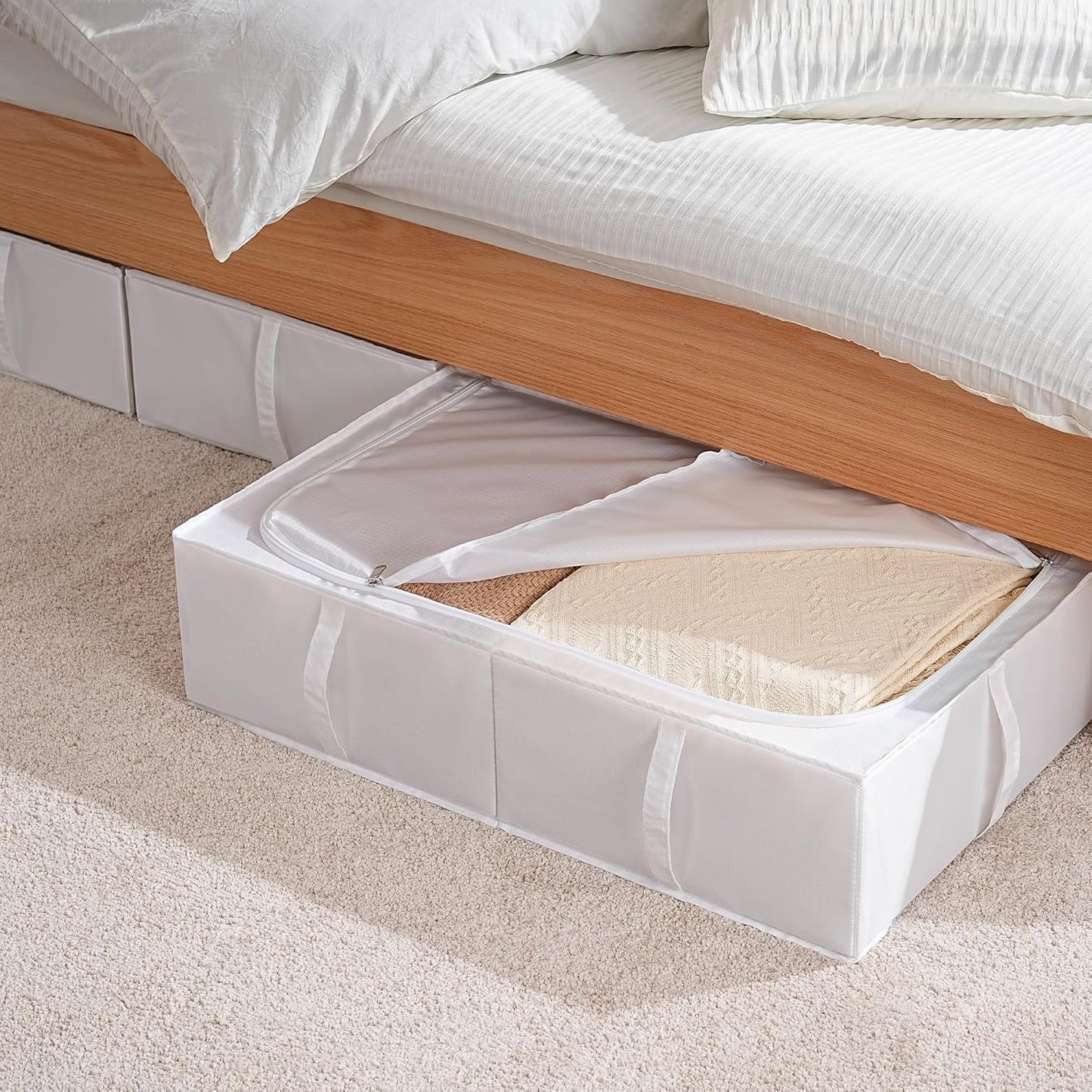 Unterbett Aufbewahrungsboxen-Set (4er-Pack), Weiß Groß 4er-Pack