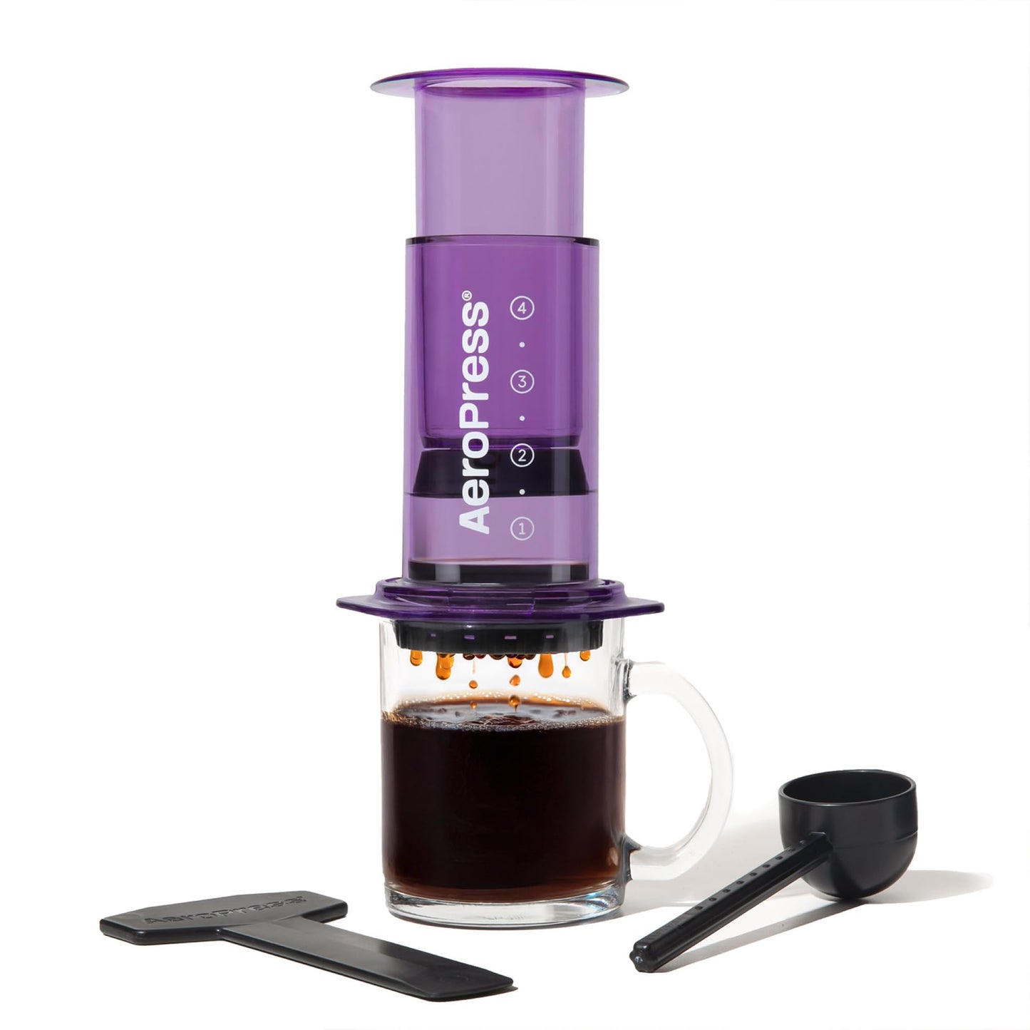 Kaffeepresse All-in-One im Espresso- und Pour-Over-Stil, Lila Standard
