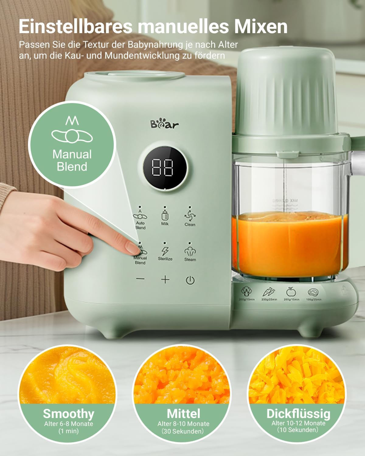 6-in-1 Babynahrungszubereiter, Grün