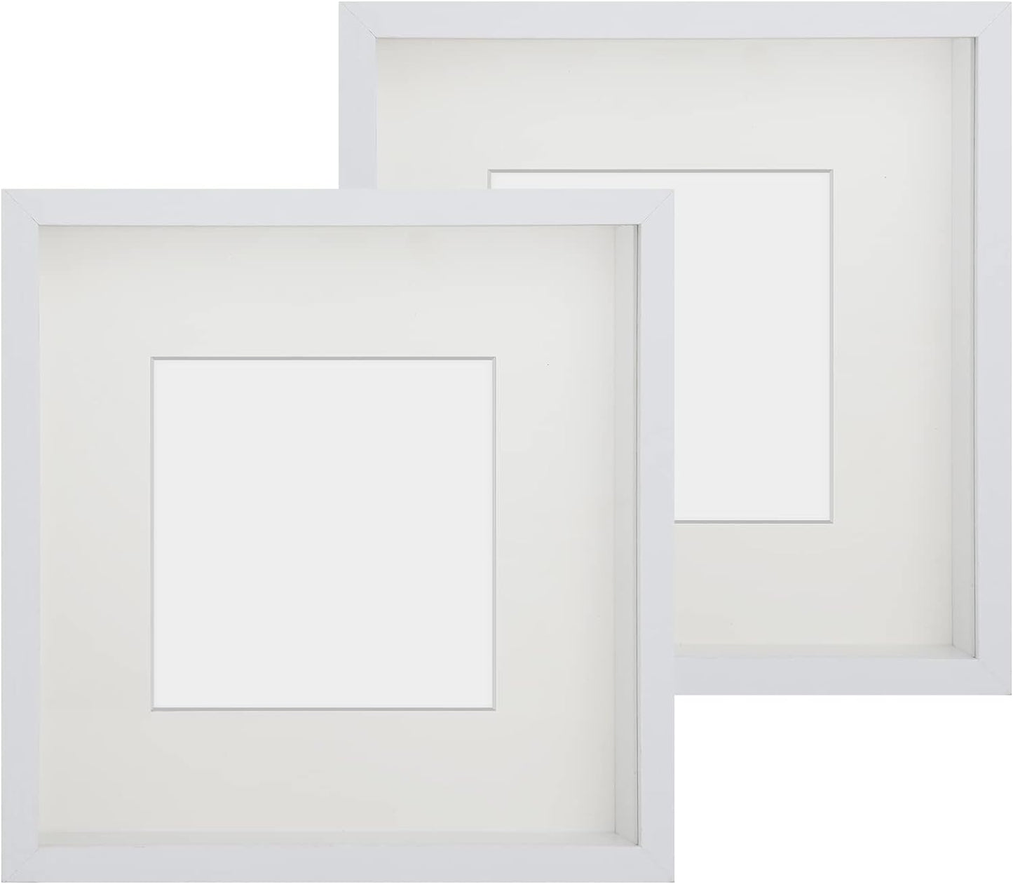 2er-Pack 3D Bilderrahmen, Weiss ; 23x23 cm für 13x13 cm