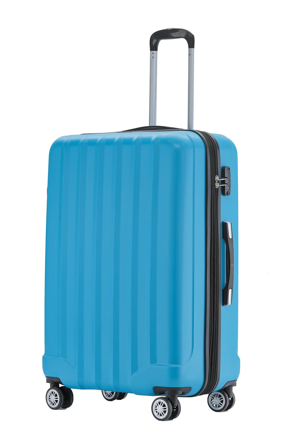 Reisekoffer mit Zwillingsrollen und TSA-Schloss, Turquoise L