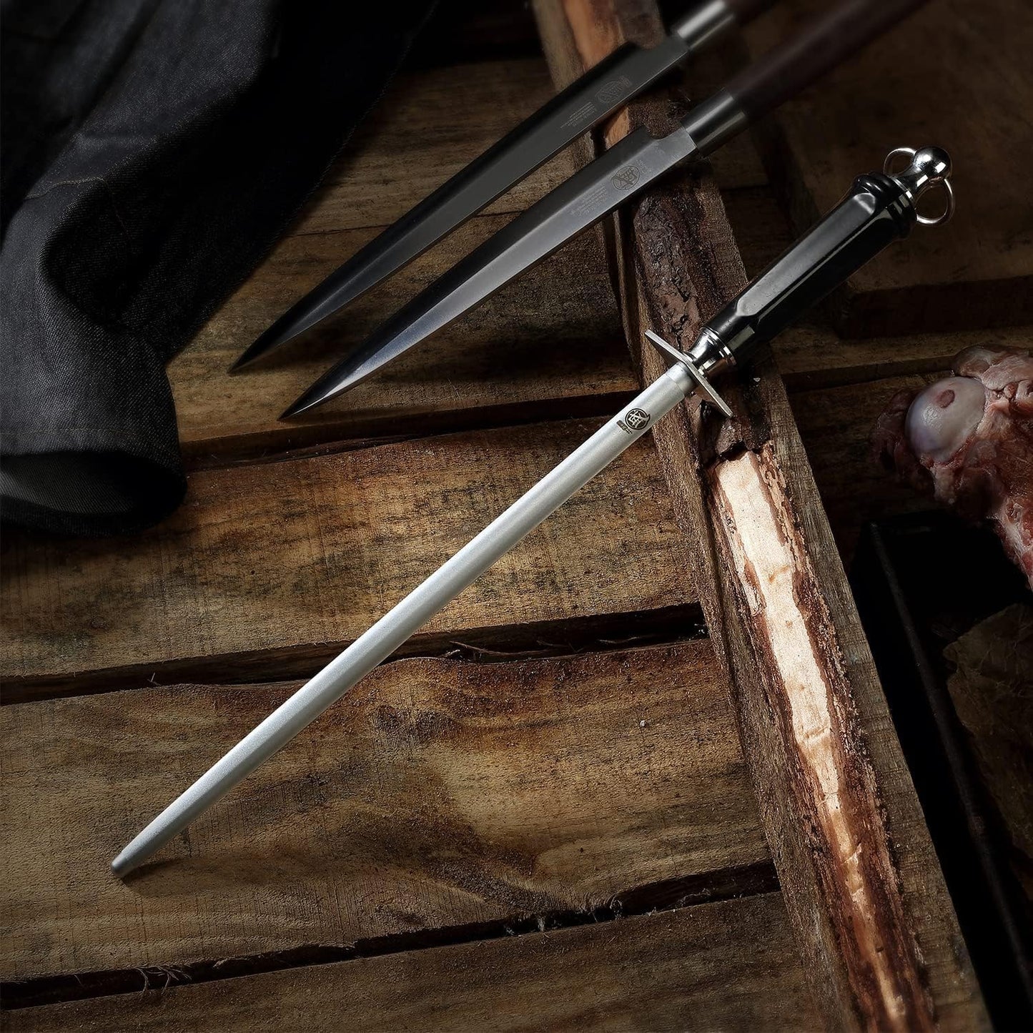 Runder Wetzstahl für Messer, Runde Formen 40cm
