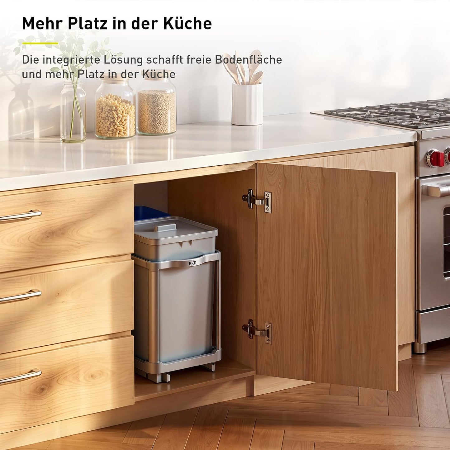 Ausziehbarer Unterschrank-Mülleimer, 34L + 24L