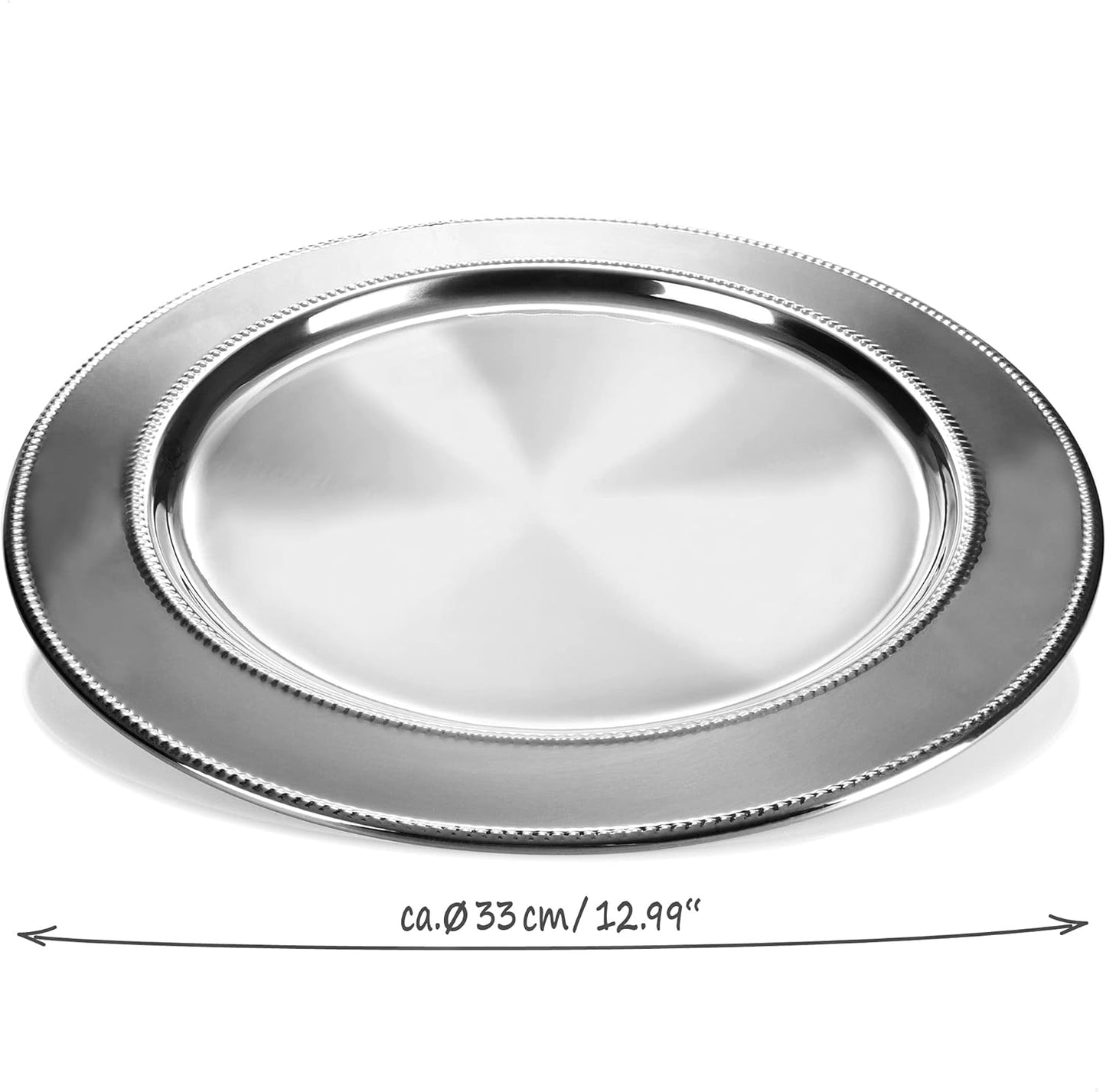 Runde Servierplatte, 33cm - Teller Edelstahl - 1 Stück