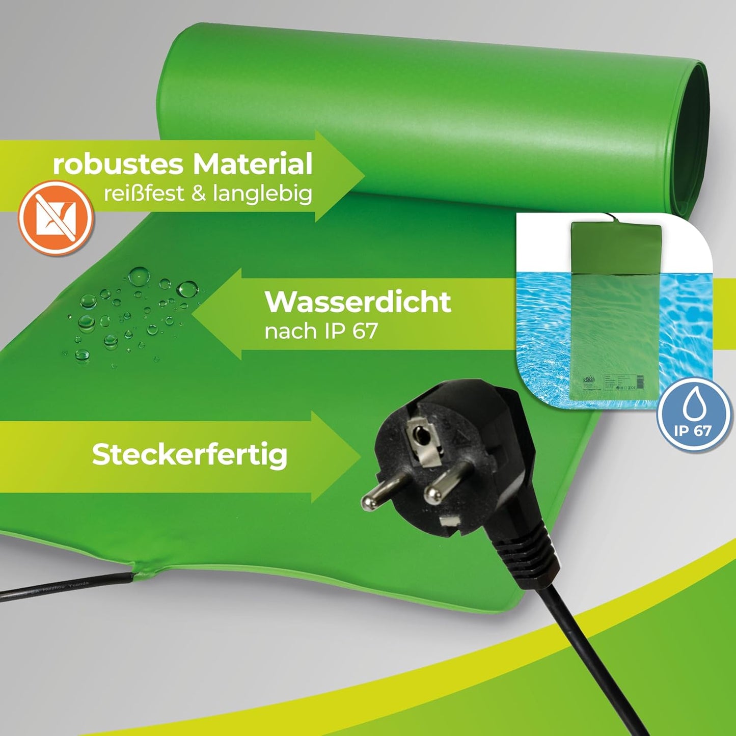 Anzuchtbooster Heizmatte für Pflanzen (42 Watt), 40 x 65 cm