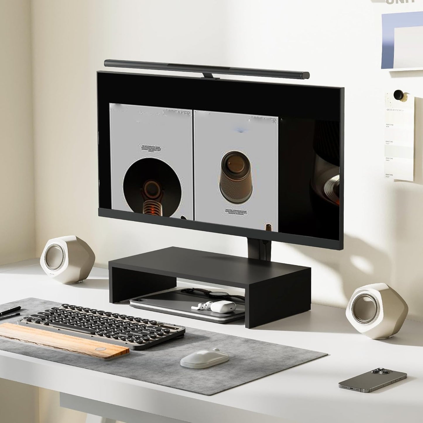Ergonomischer Monitor- und Laptopständer, DT104201WB, 42.5x23.5x10cm Schwarz