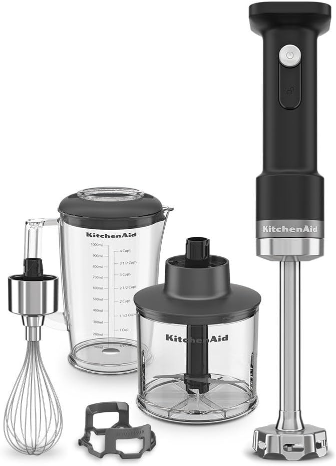 Kabelloser Stabmixer mit Zubehör-Set, Schwarz - Ohne Akku, Stabmixer + Zubehör