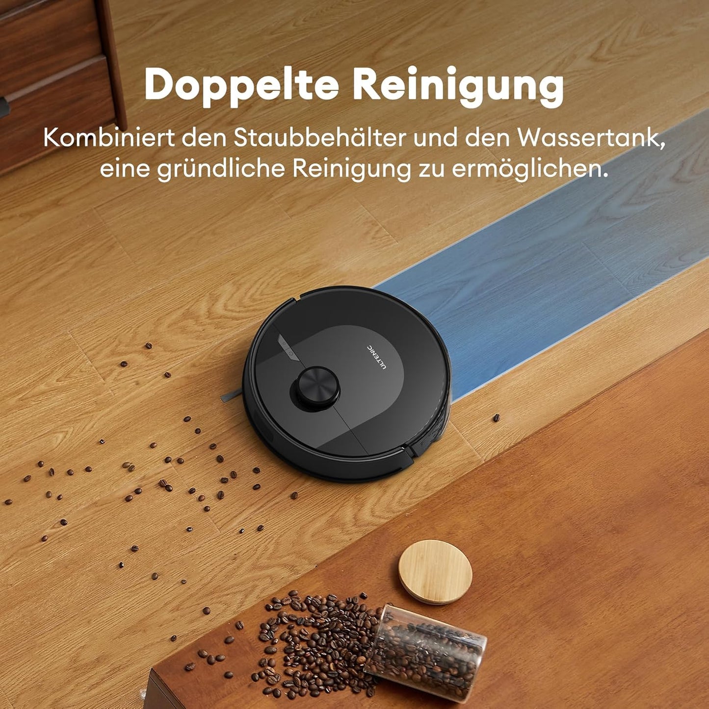 Staubsauger-Roboter mit 4000 Pa Saug- und Wischfunktion, Schwarz S