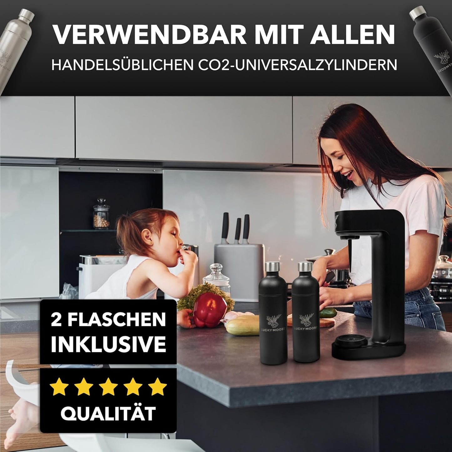 Infinity Wassersprudler, 2x Schwarz