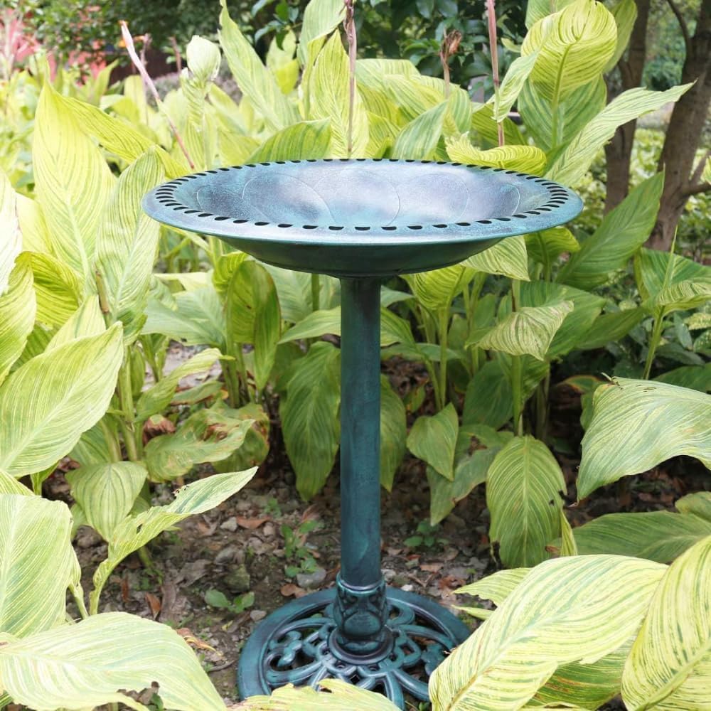 2-in-1 Vogelbad und Solarbrunnen, Grün mit Solarbrunnen