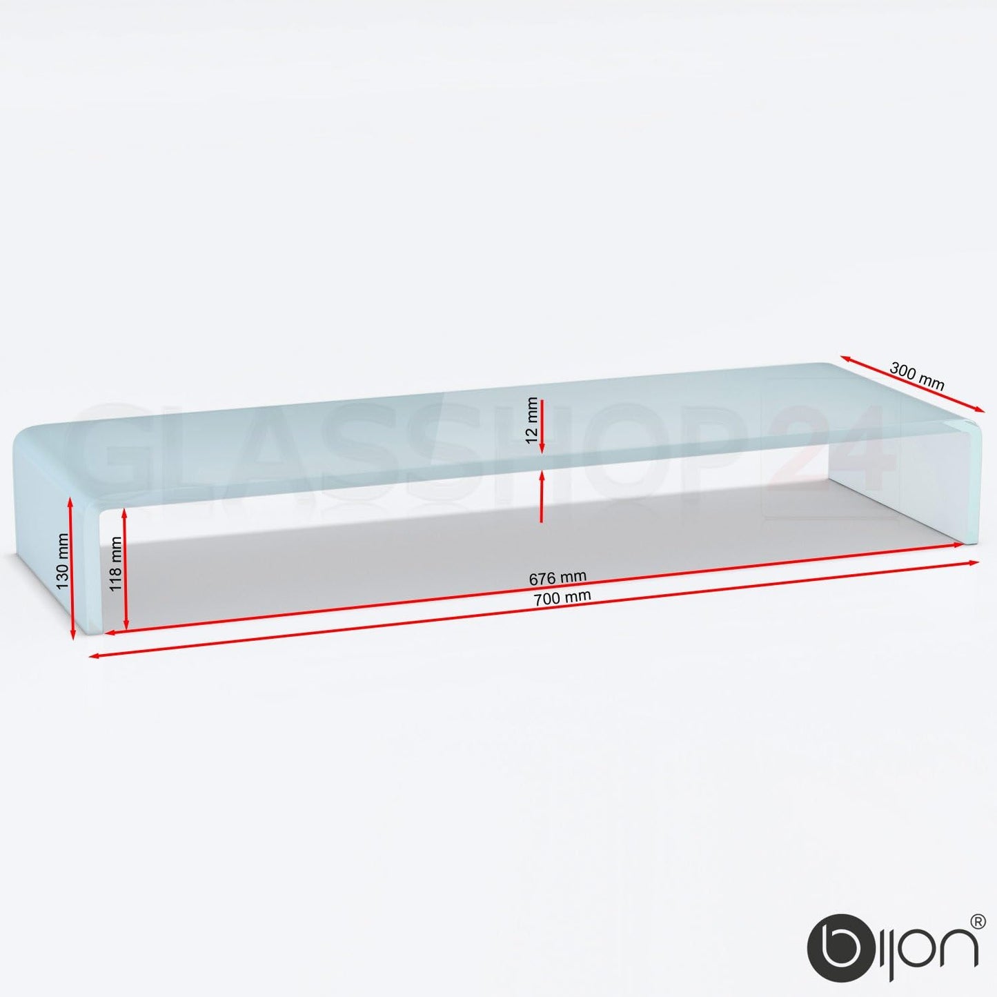 TV & Monitor Aufsatz, 700x300x130mm Superweiss