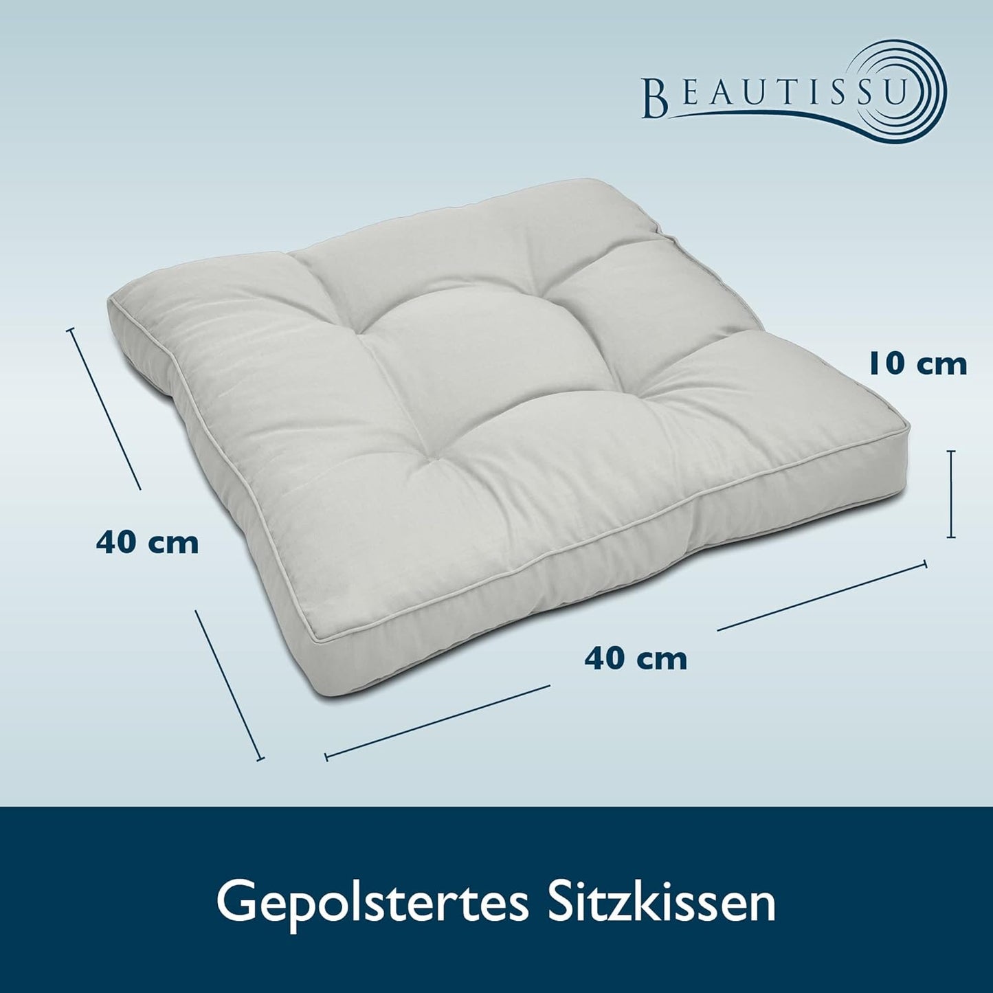 2er-Set Lounge-Auflagen-Set, Hellgrau 2er Set (40x40 & 50x40)