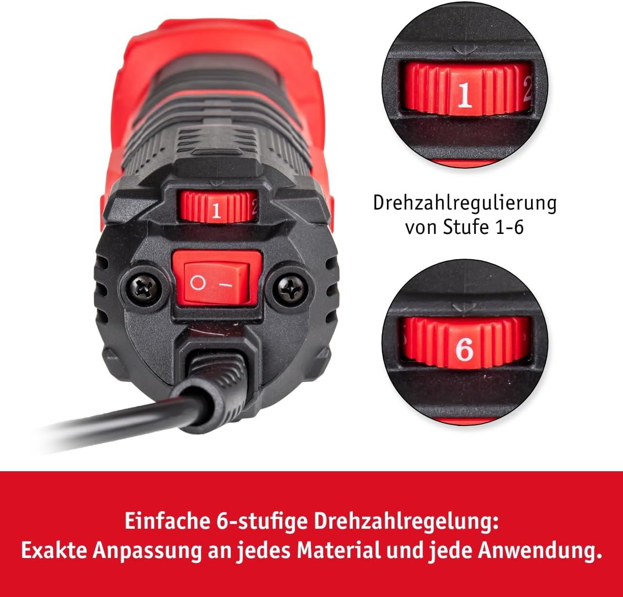Geradschleifer mit stufenloser Drehzahlregelung, 500 W