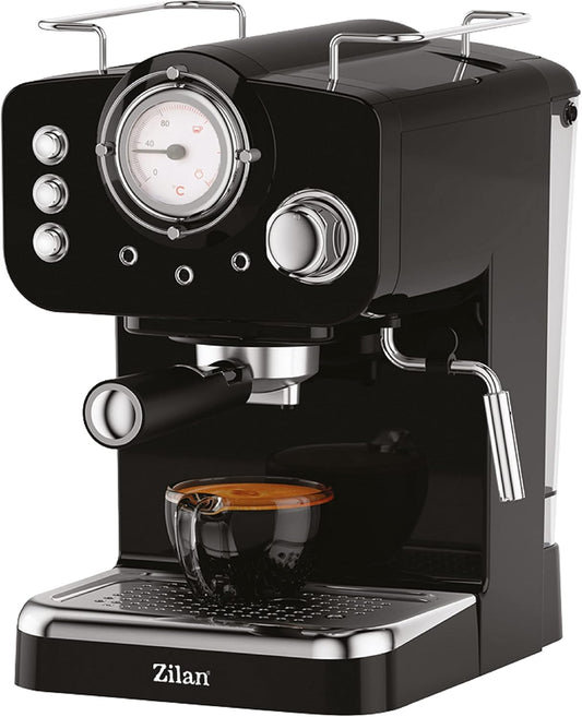 Espressomaschine mit Milchaufschäumer, Retro Design