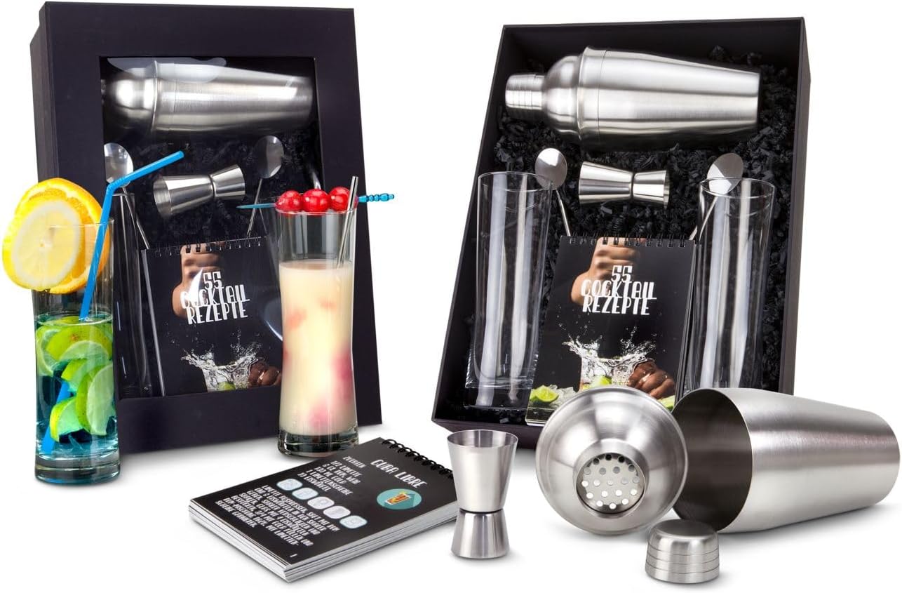 Cocktailbox (8-teilig) mit Rezeptbuch