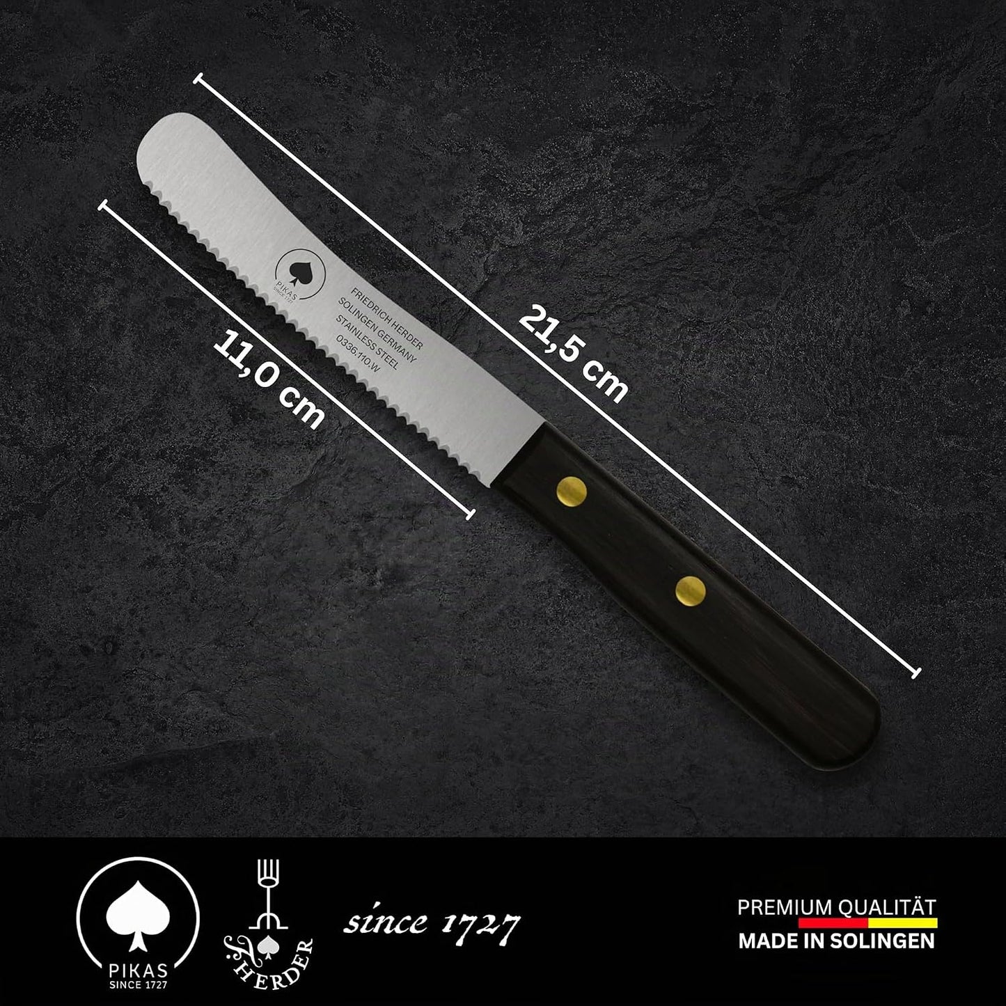 Solingen Buckelmesser mit Wellenschliff, 2 Stk., Thermonuss 2