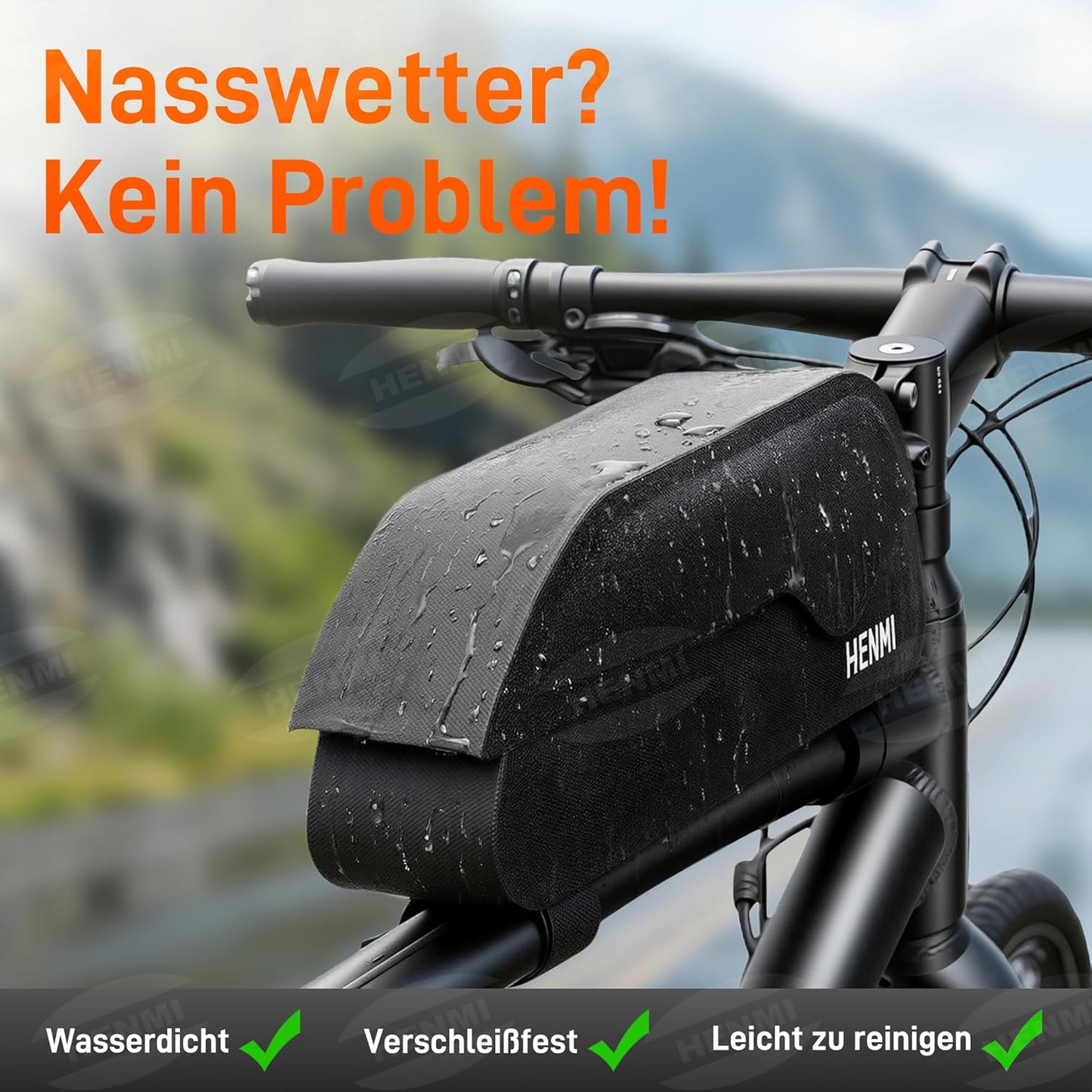 Wasserdichte Rahmentasche mit Magnetverschluss, 1,5L mit Magnetverschluss