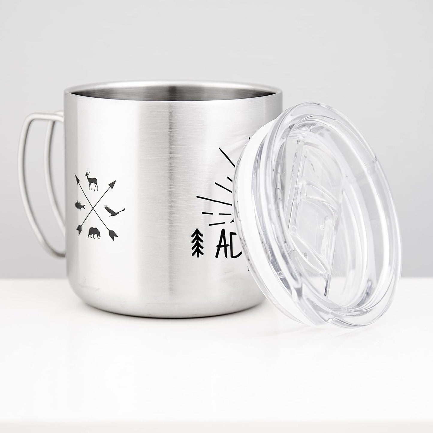 Edelstahltasse To-Go mit abnehmbaren Deckel (330 ml), Edelstahl To Go