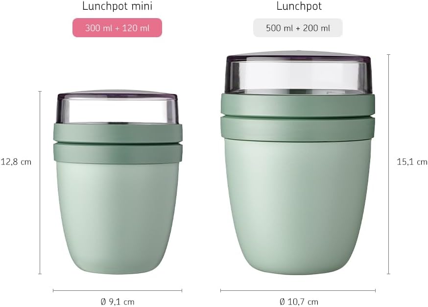 Müslibecher to go mit Unterteilung, Nordic Red Klein