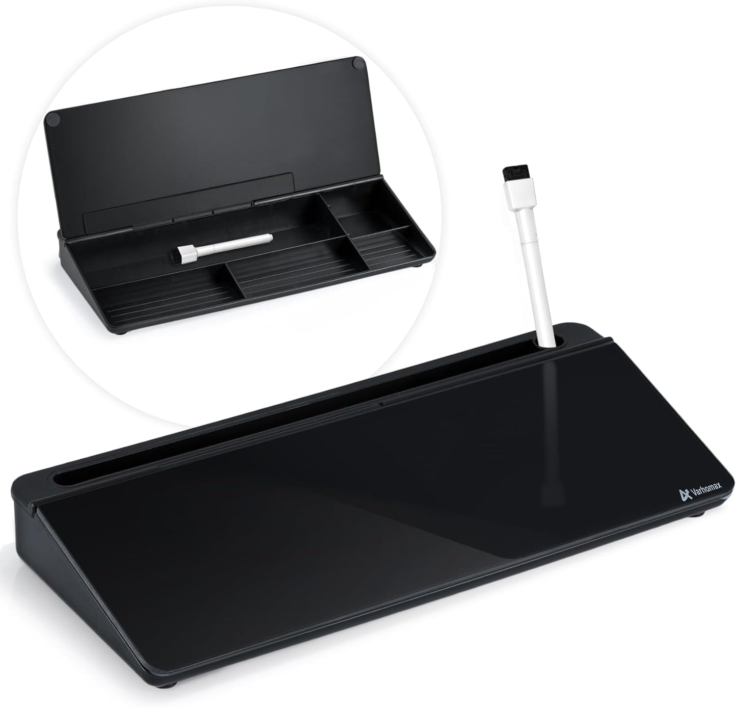Schreibtisch-Organizer mit Whiteboard, Schwarz