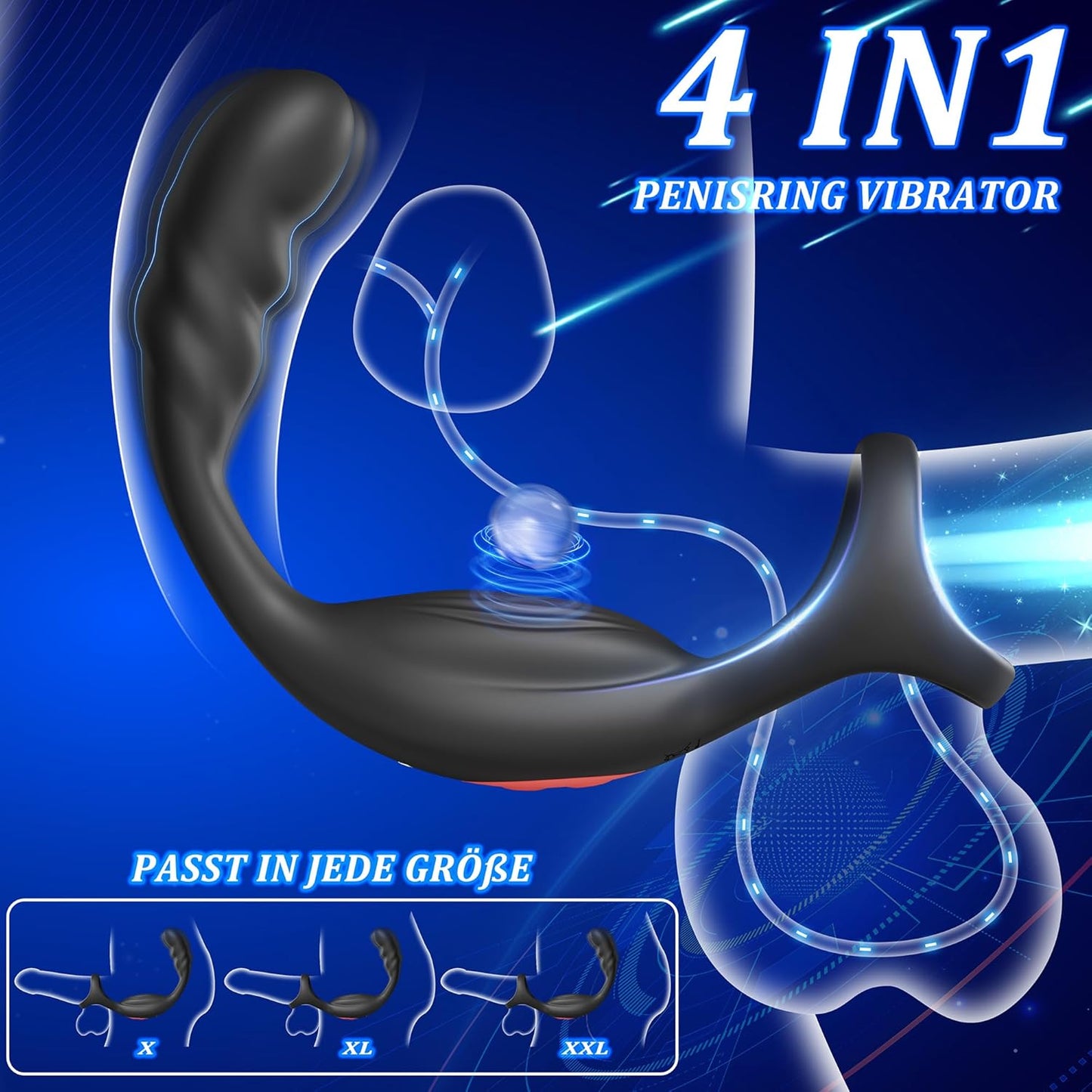 Analvibrator mit Penisring für Prostata Stimulation