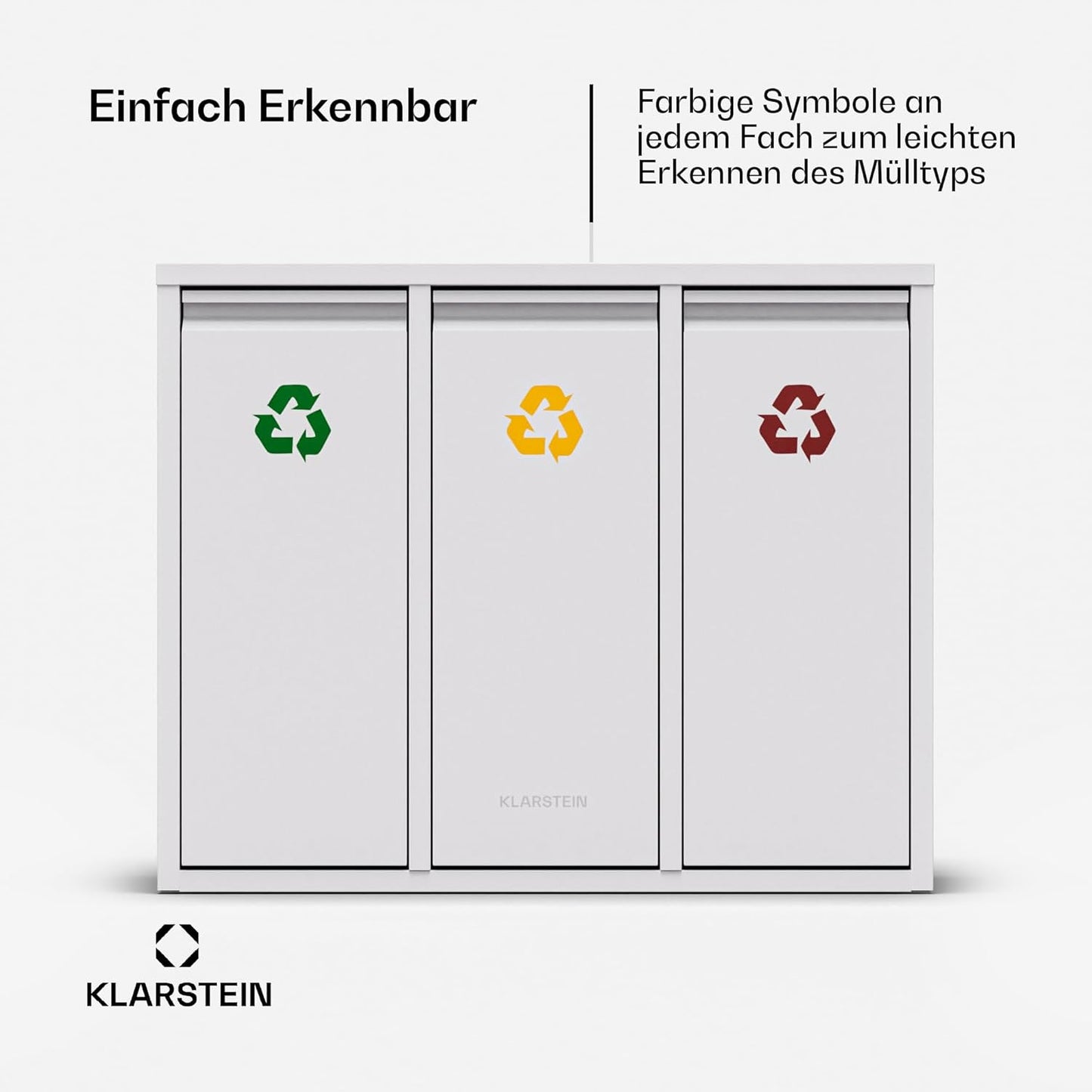 3-in-1 Mülleimer, 45 Liter Weiss