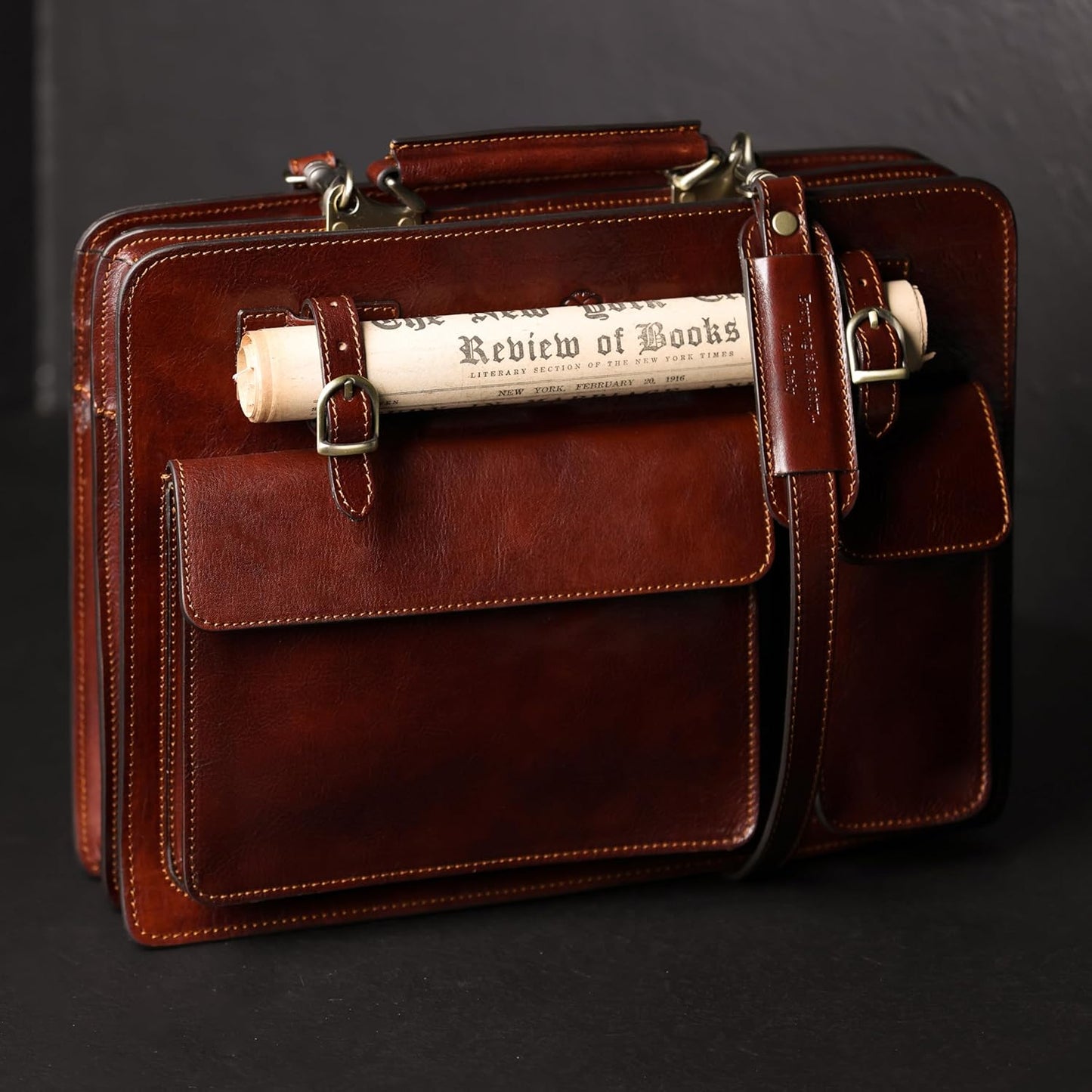 Aktentasche mit Laptopfach, Braun