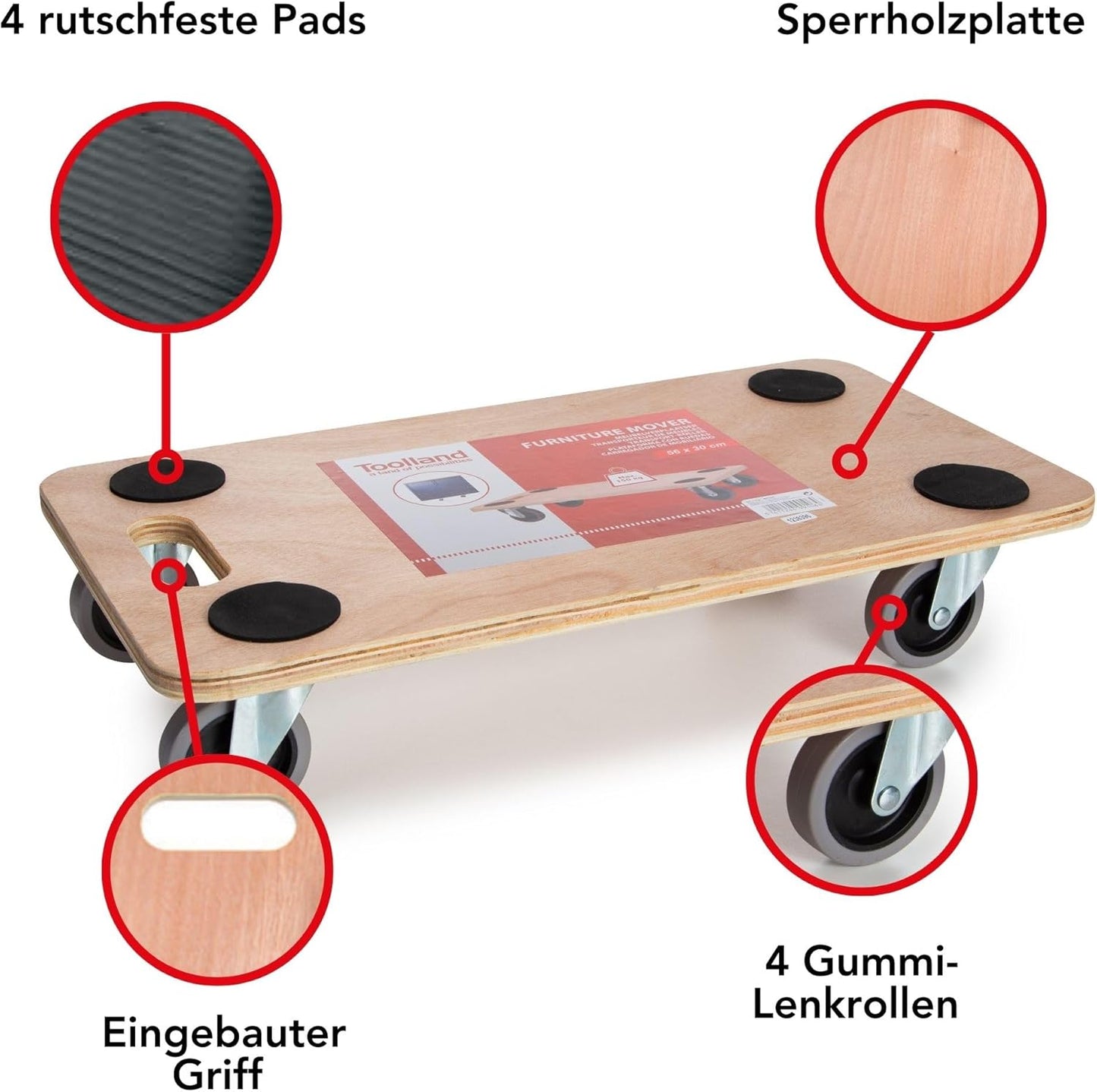 Transport-Roller, 56 x 30 cm charge max 150 kg