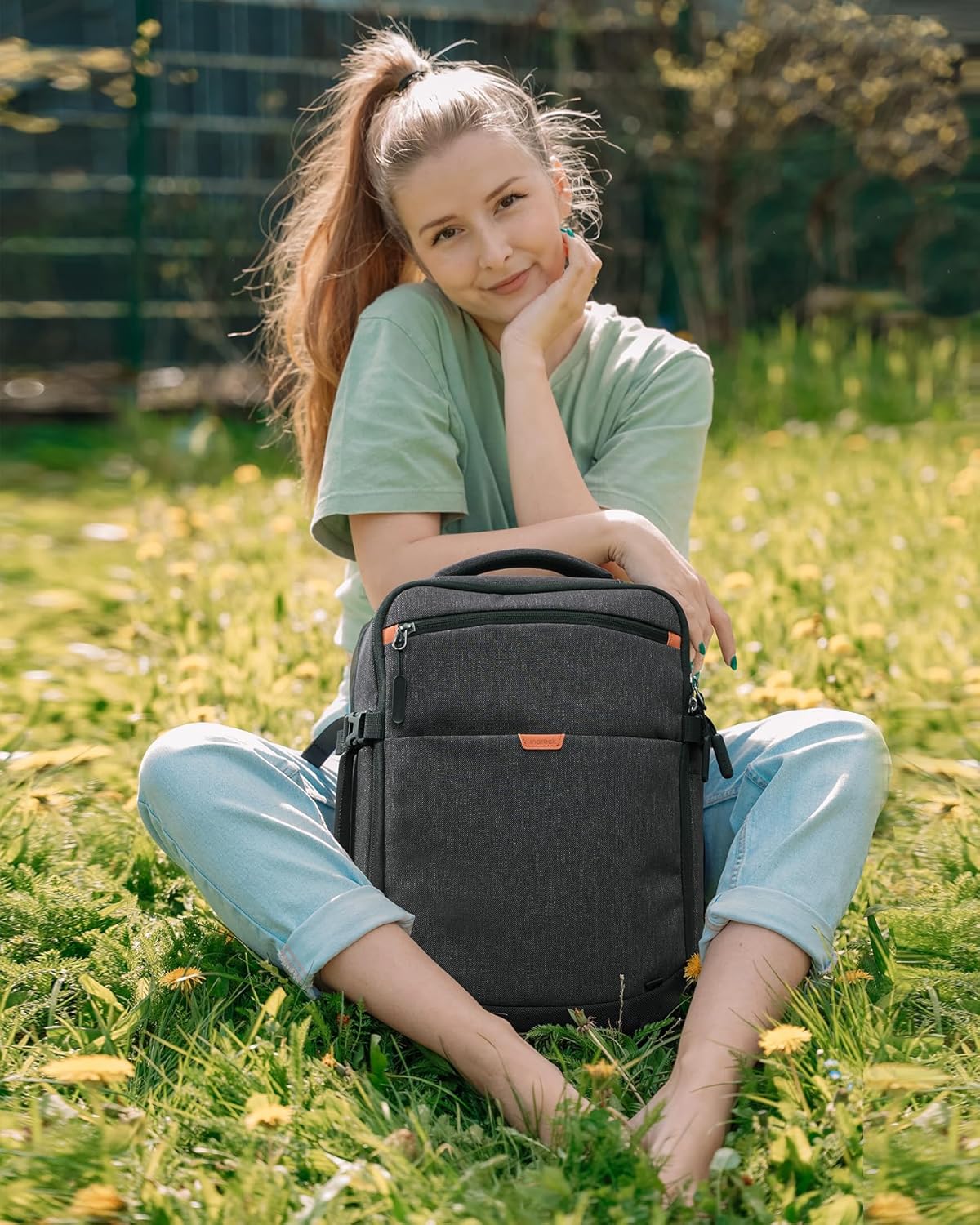 Reiserucksack für Handgepäck, Schwarz 20 Lang