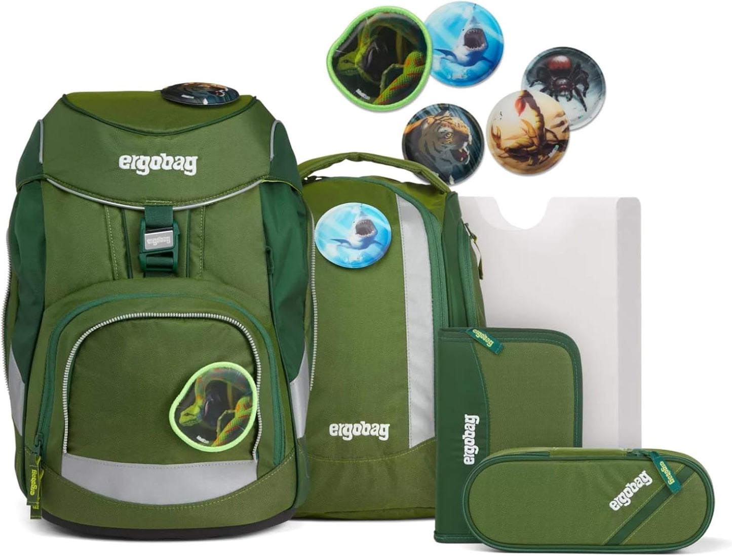 Ergonomisches Schulrucksack-Set, Einheitsgröße Grüne Mambär - Grün